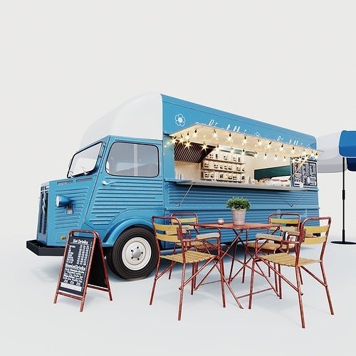 Set street cafe 3D model