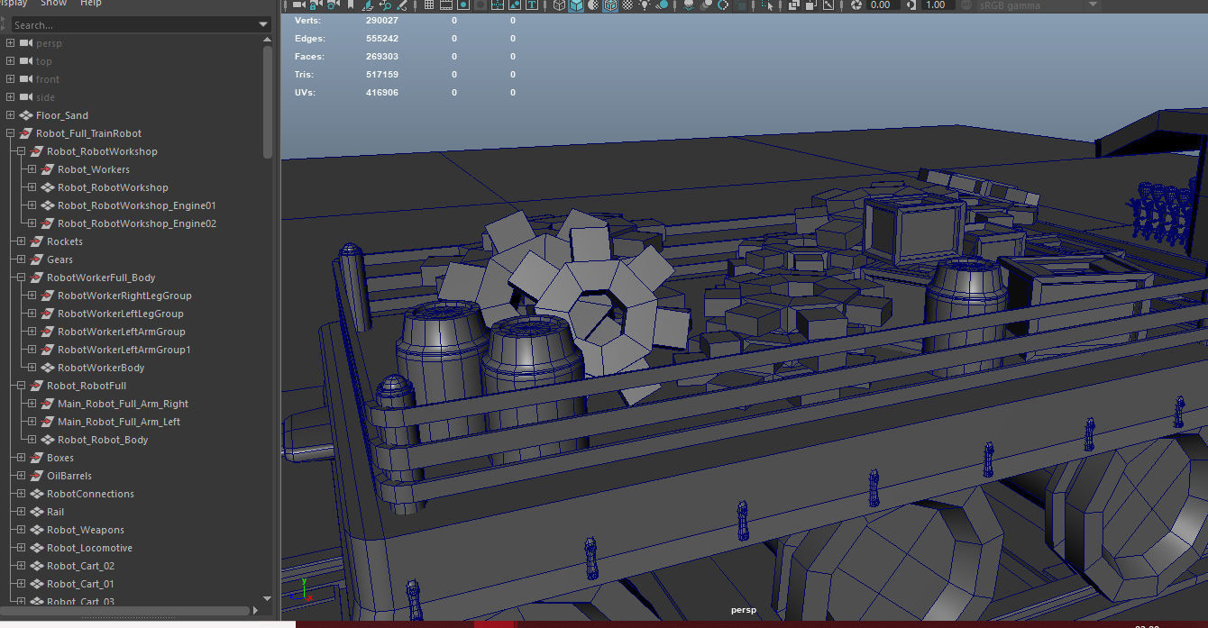 Steampunk Battle Robot Train Low-poly 3D model_30