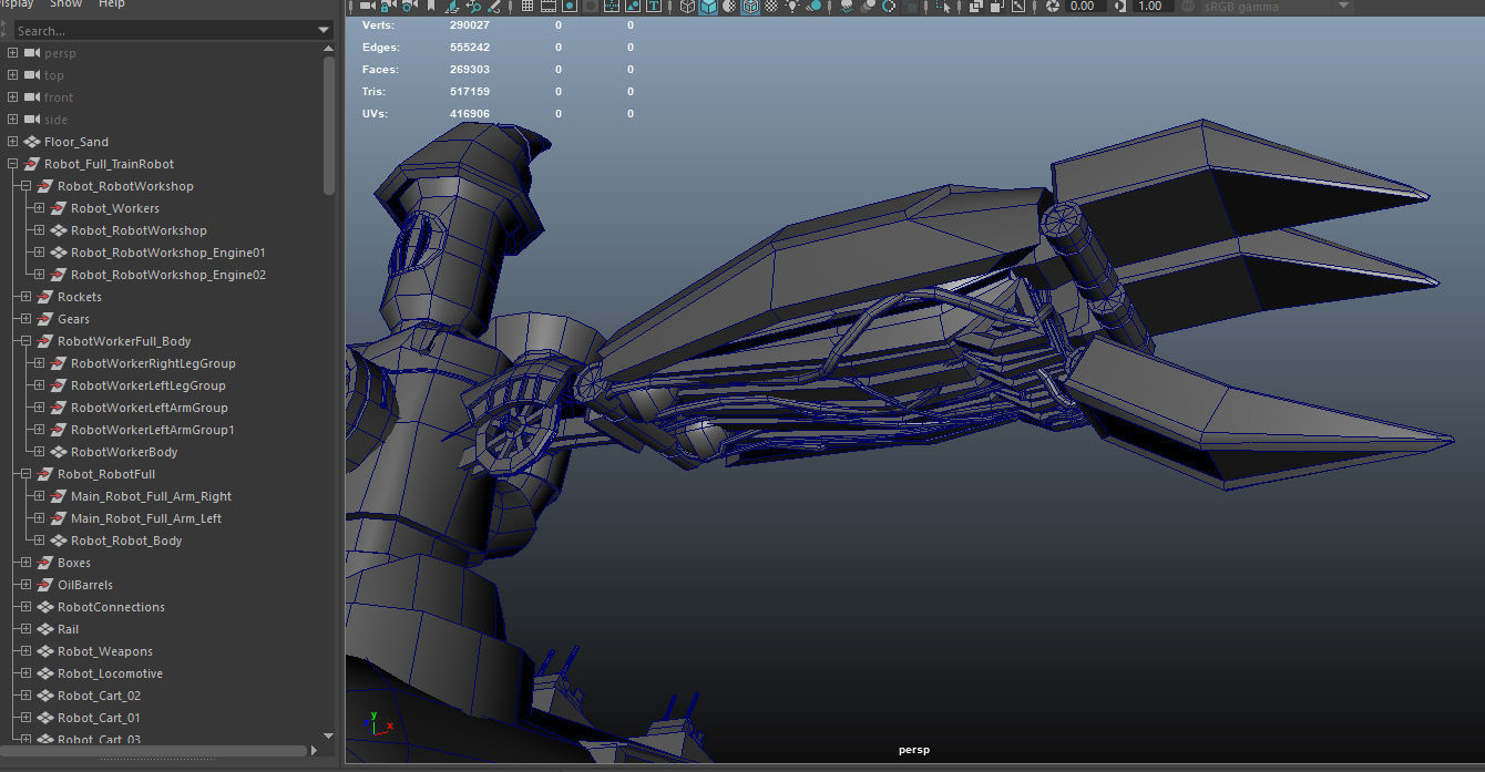 Steampunk Battle Robot Train Low-poly 3D model_34