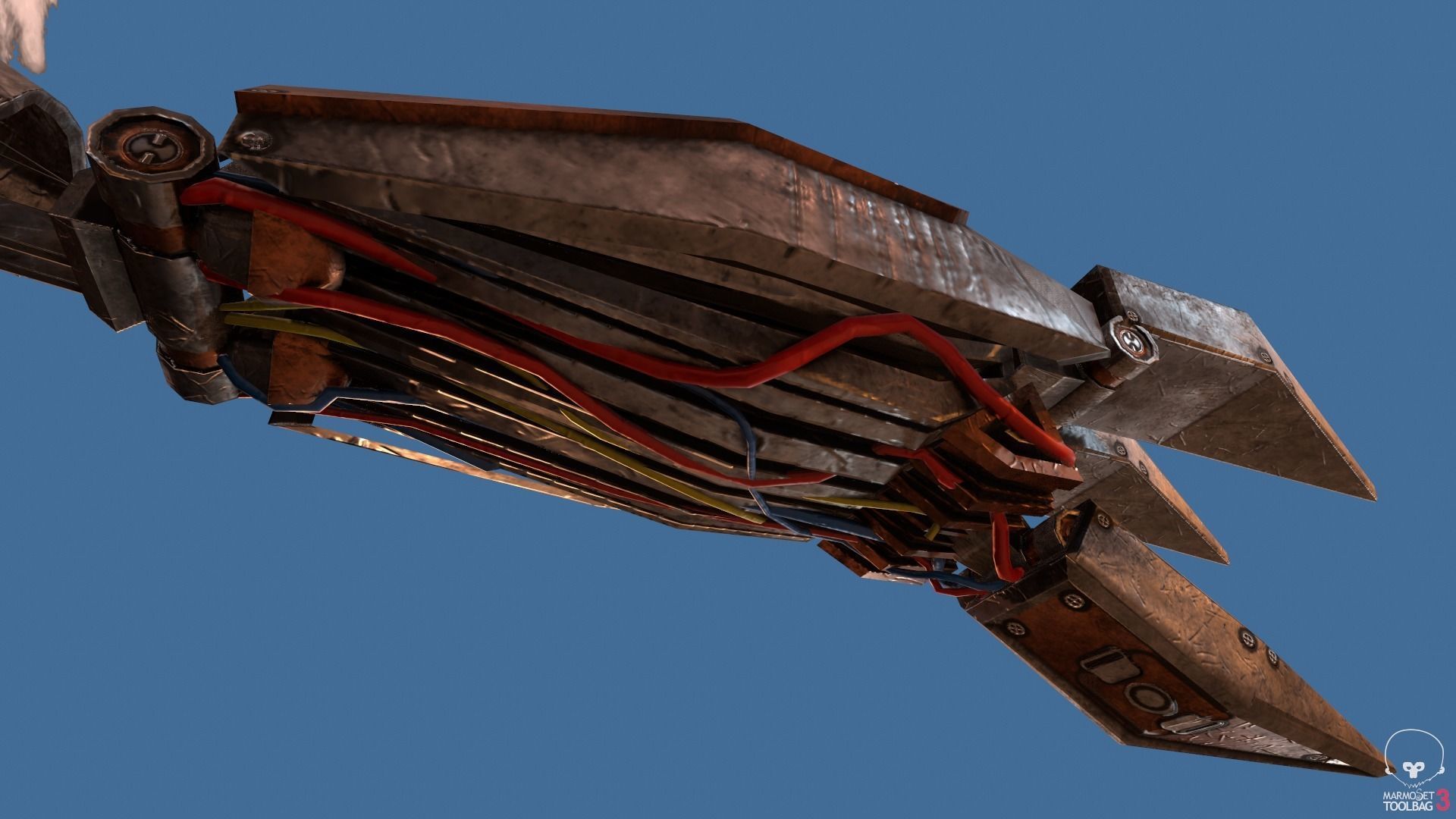 Steampunk Battle Robot Train Low-poly 3D model_20