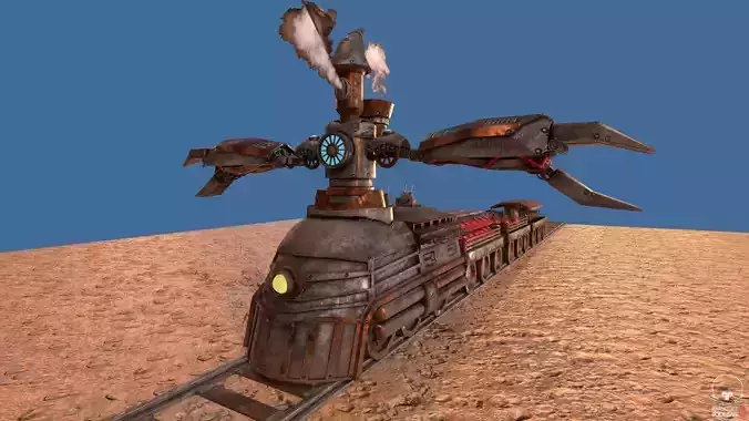 Steampunk Battle Robot Train