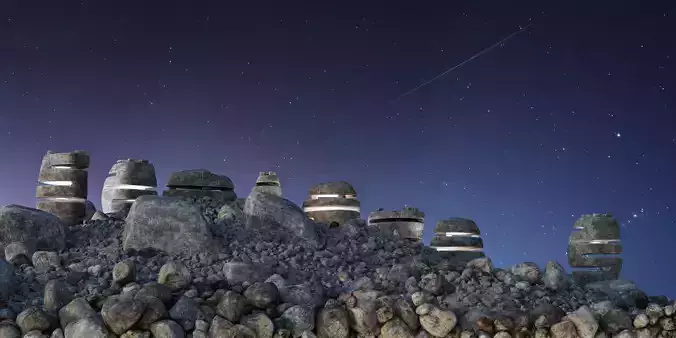 Flower bed of stones