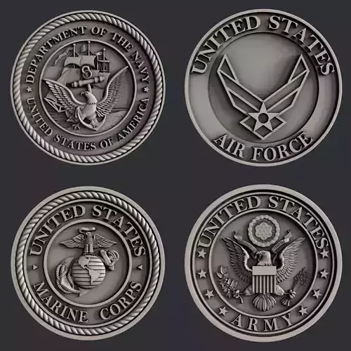 3d STL models for CNC router  US Navy Marines Army and Airforce  3D model