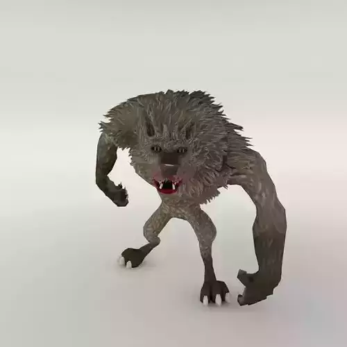 Wolf werewolf  lycanthrope low poly Low-poly 3D model