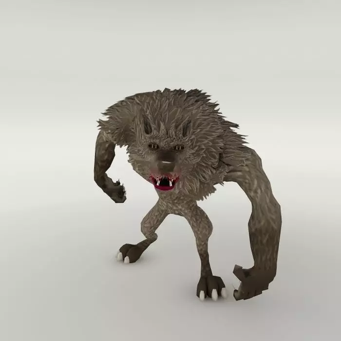 Wolf werewolf lycanthrope low poly Low-poly 3D model