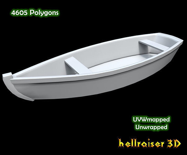 Rowing Boat Low-poly 3D model