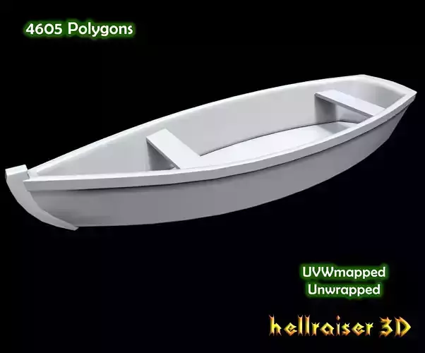 Rowing Boat Low-poly 3D model
