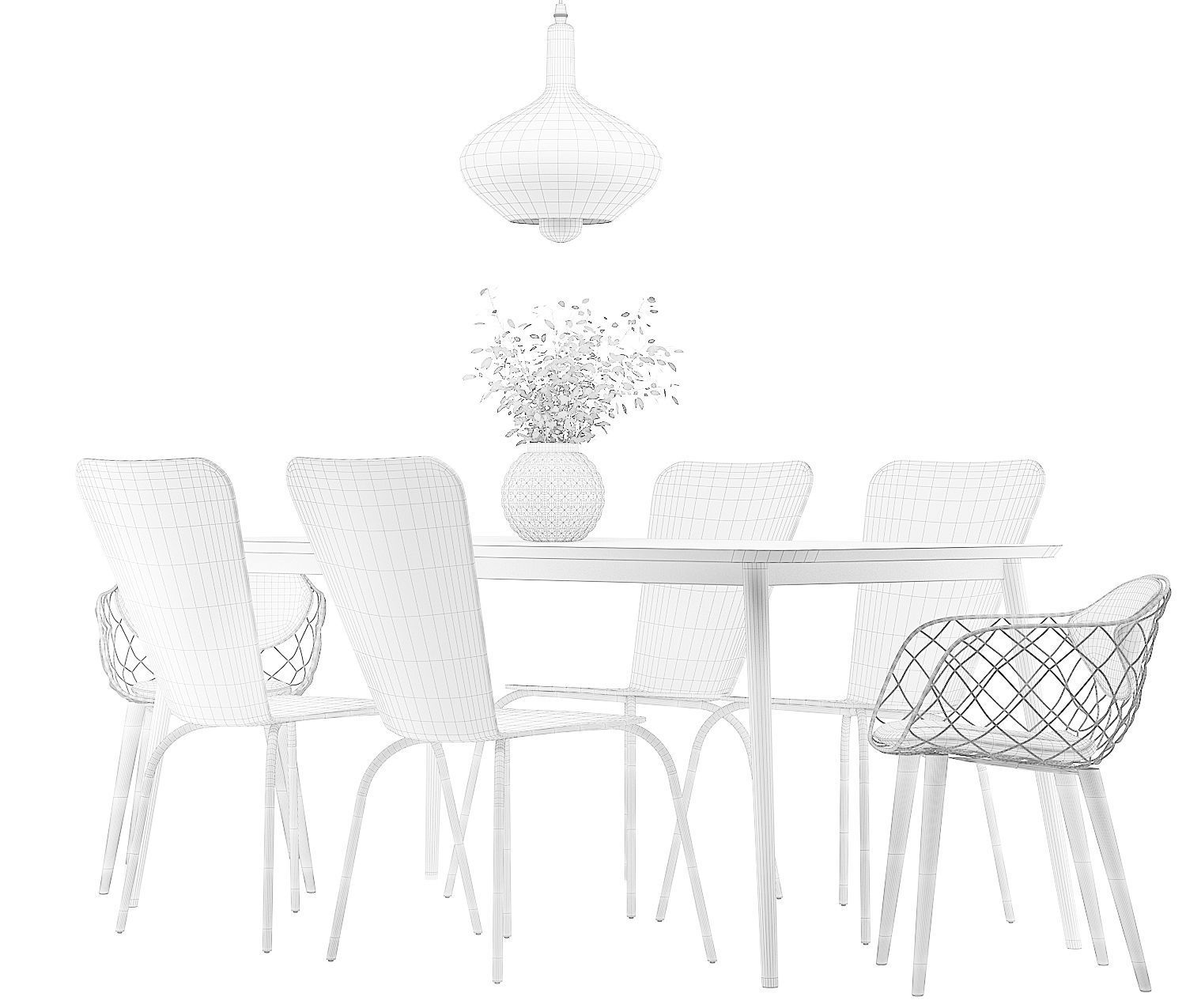 Dining Furnitures Set 36 3D model_5