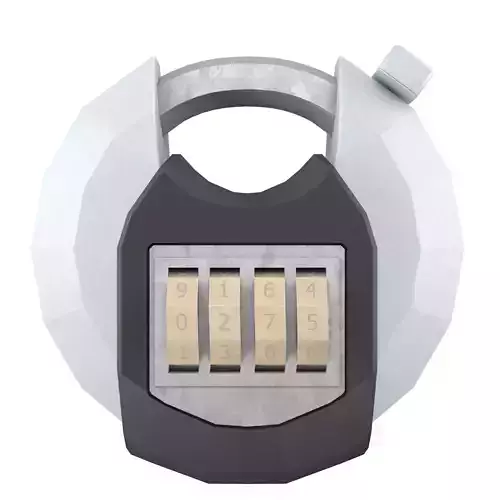Code padlock Low-poly 3D model
