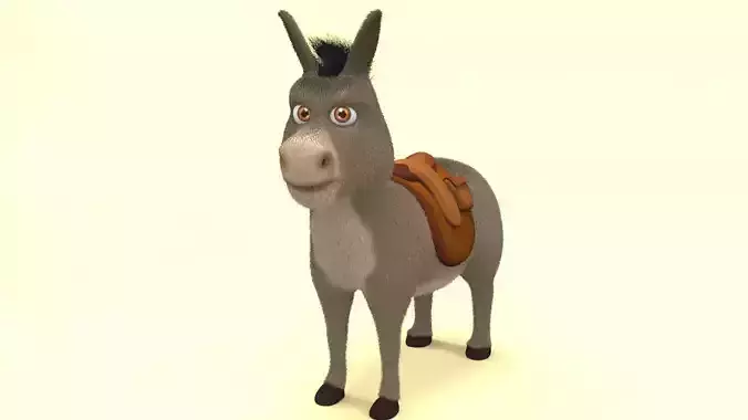 cartoon donkey Low-poly 3D model