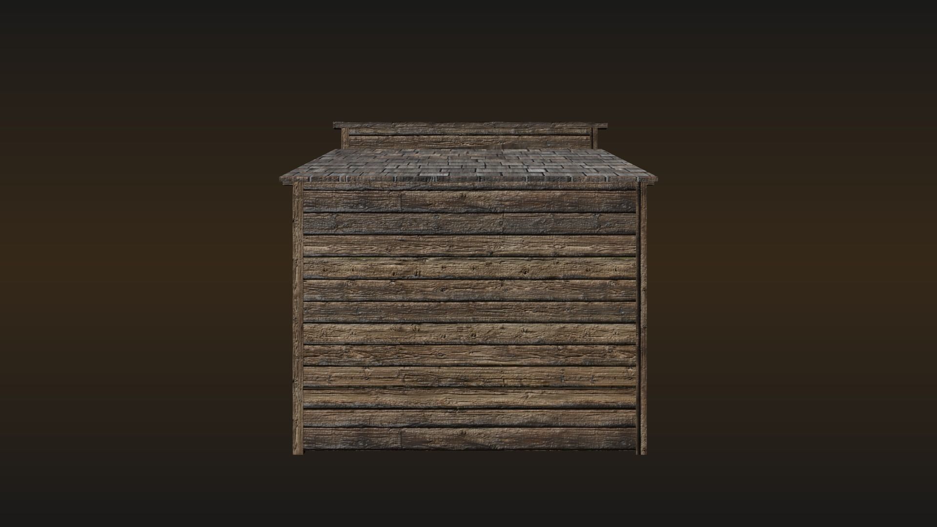 Western post office building Low-poly 3D model_5
