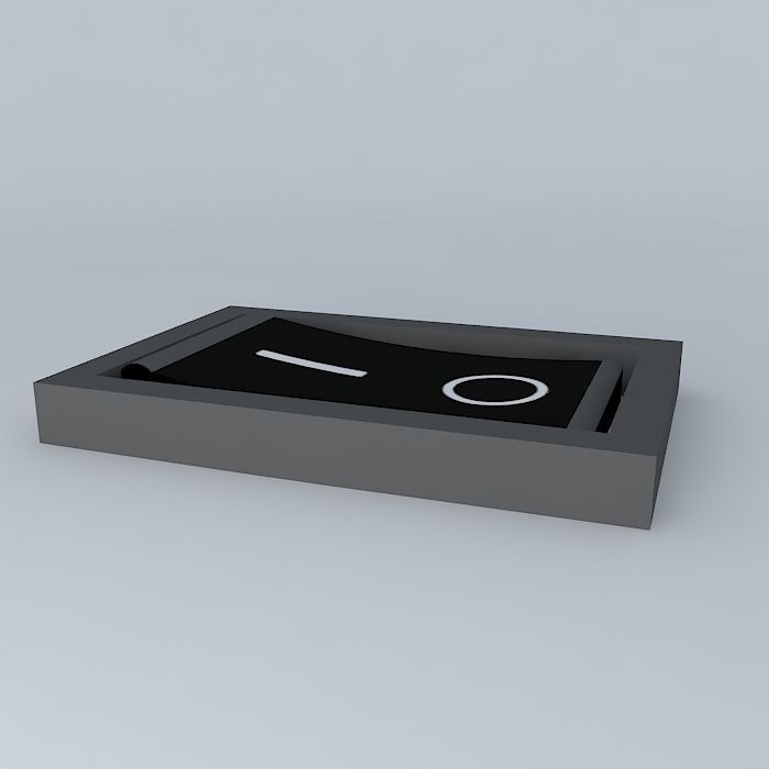 Rocker On Off Switch for Cisco Power Supplies 3D model_1