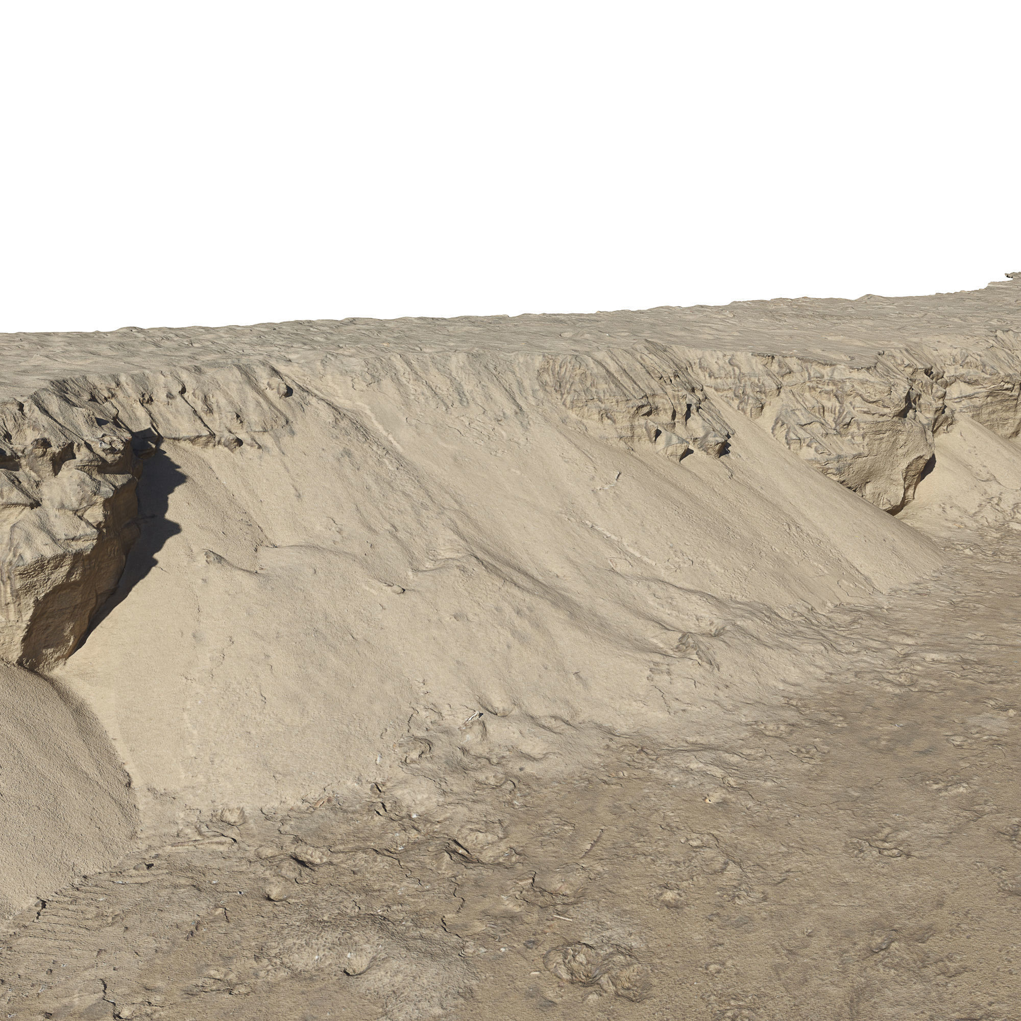 Sand Cliffs Low-poly 3D model_5