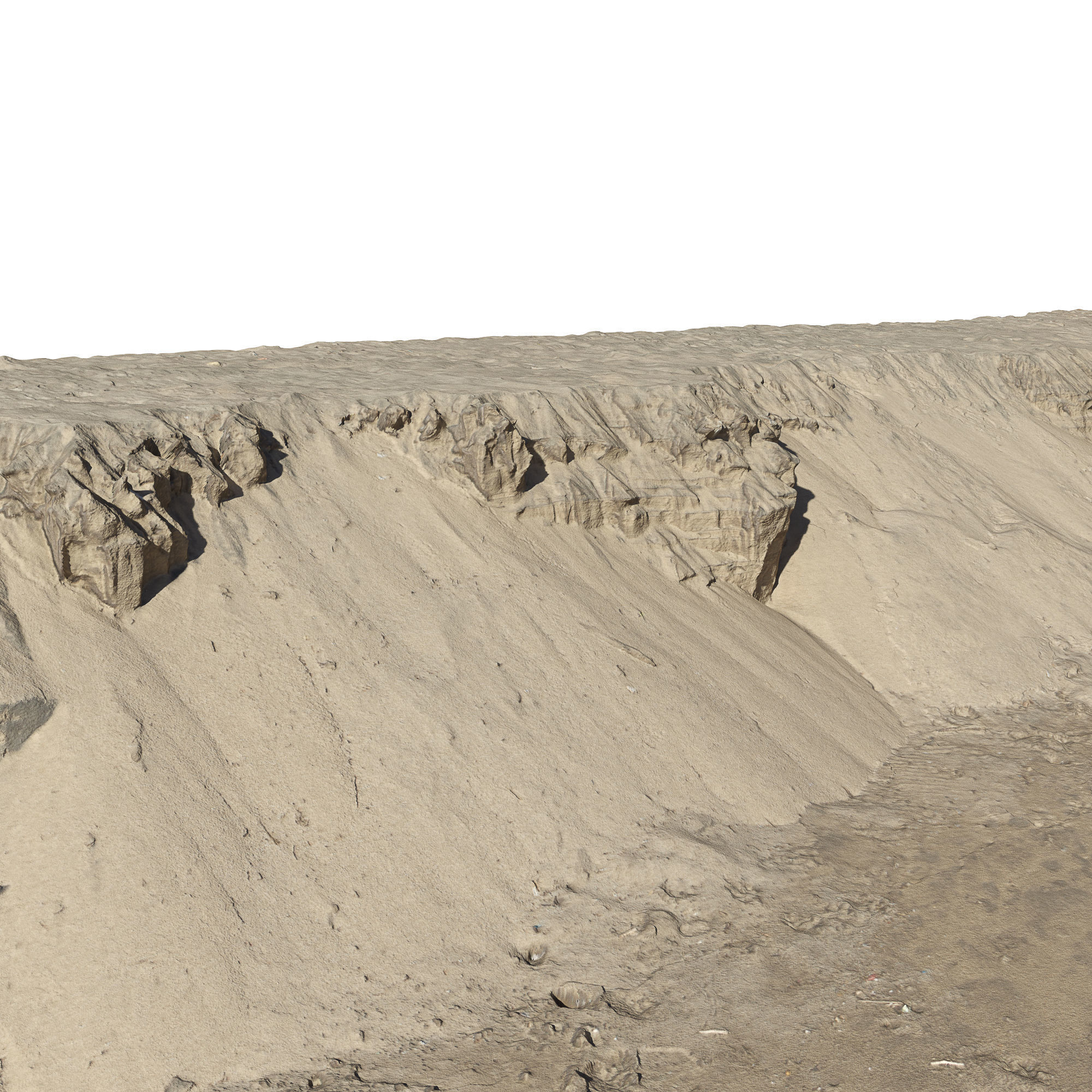 Sand Cliffs Low-poly 3D model_4