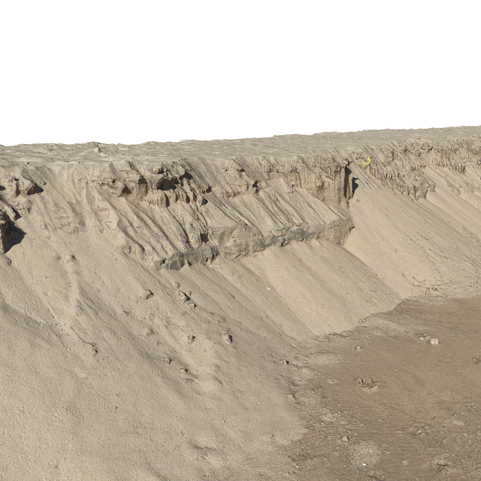 Sand Cliffs Low-poly 3D model_2