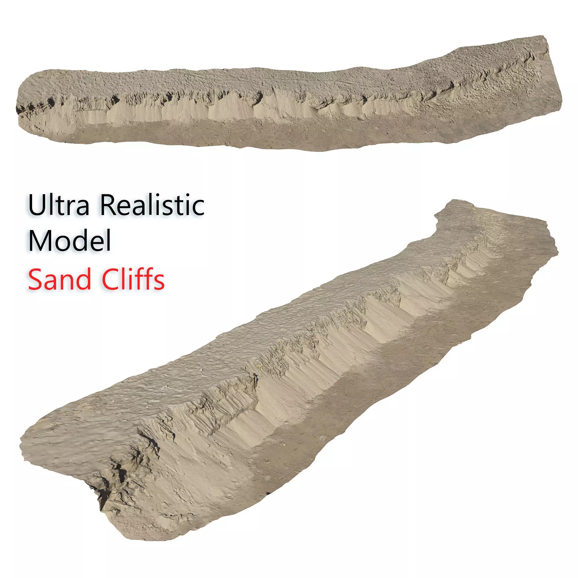 Sand Cliffs Low-poly 3D model_0