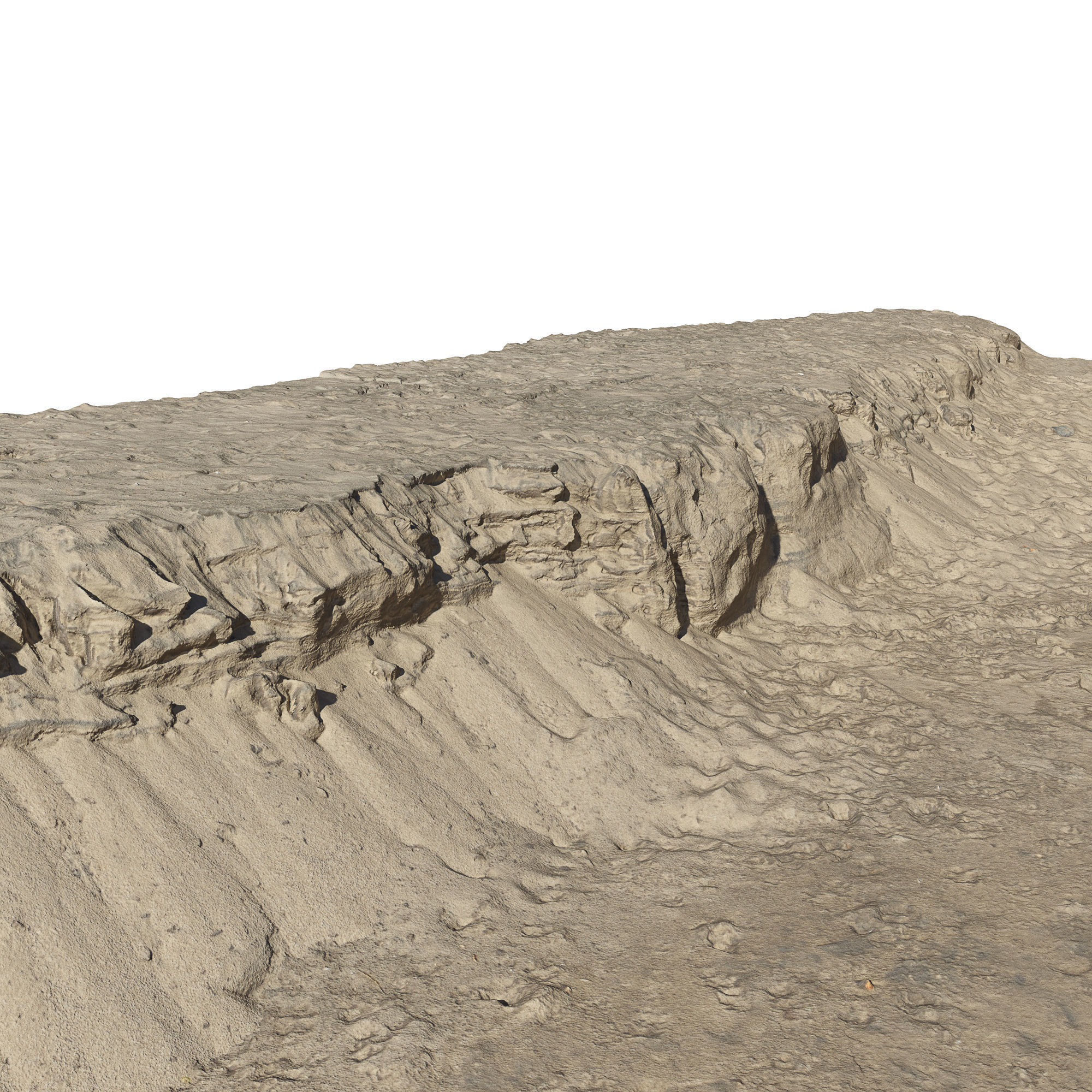 Sand Cliffs Low-poly 3D model_7