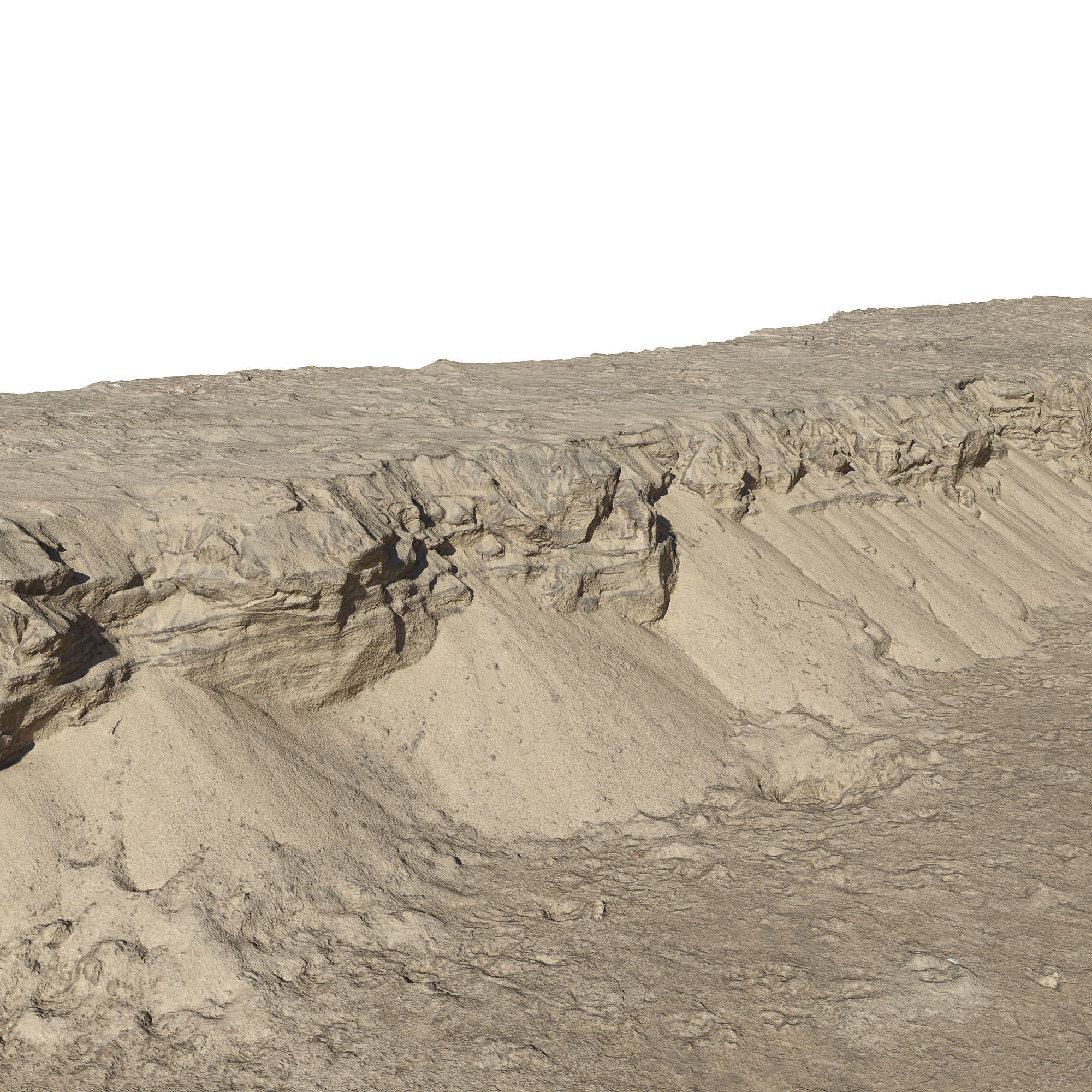 Sand Cliffs Low-poly 3D model_6