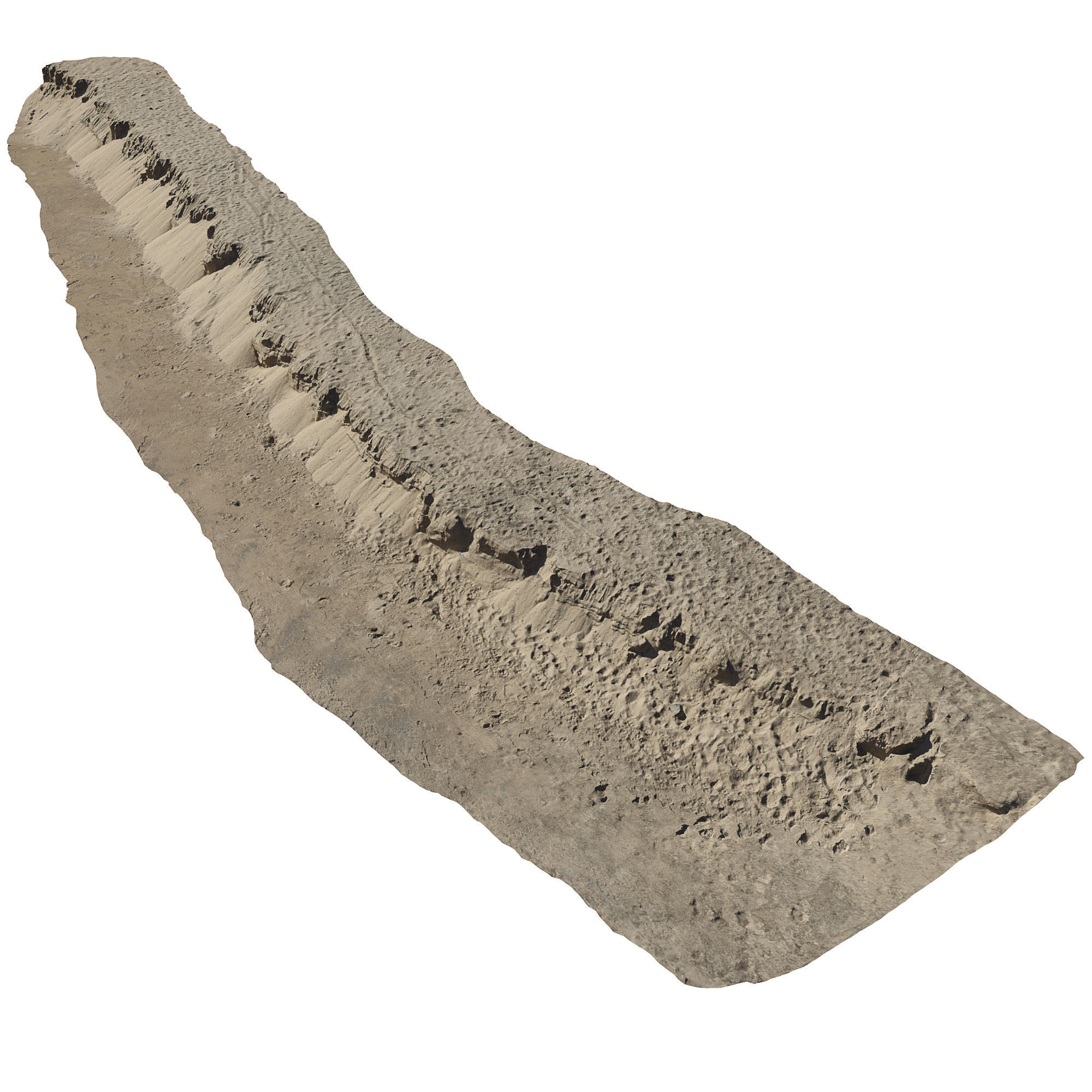 Sand Cliffs Low-poly 3D model_1