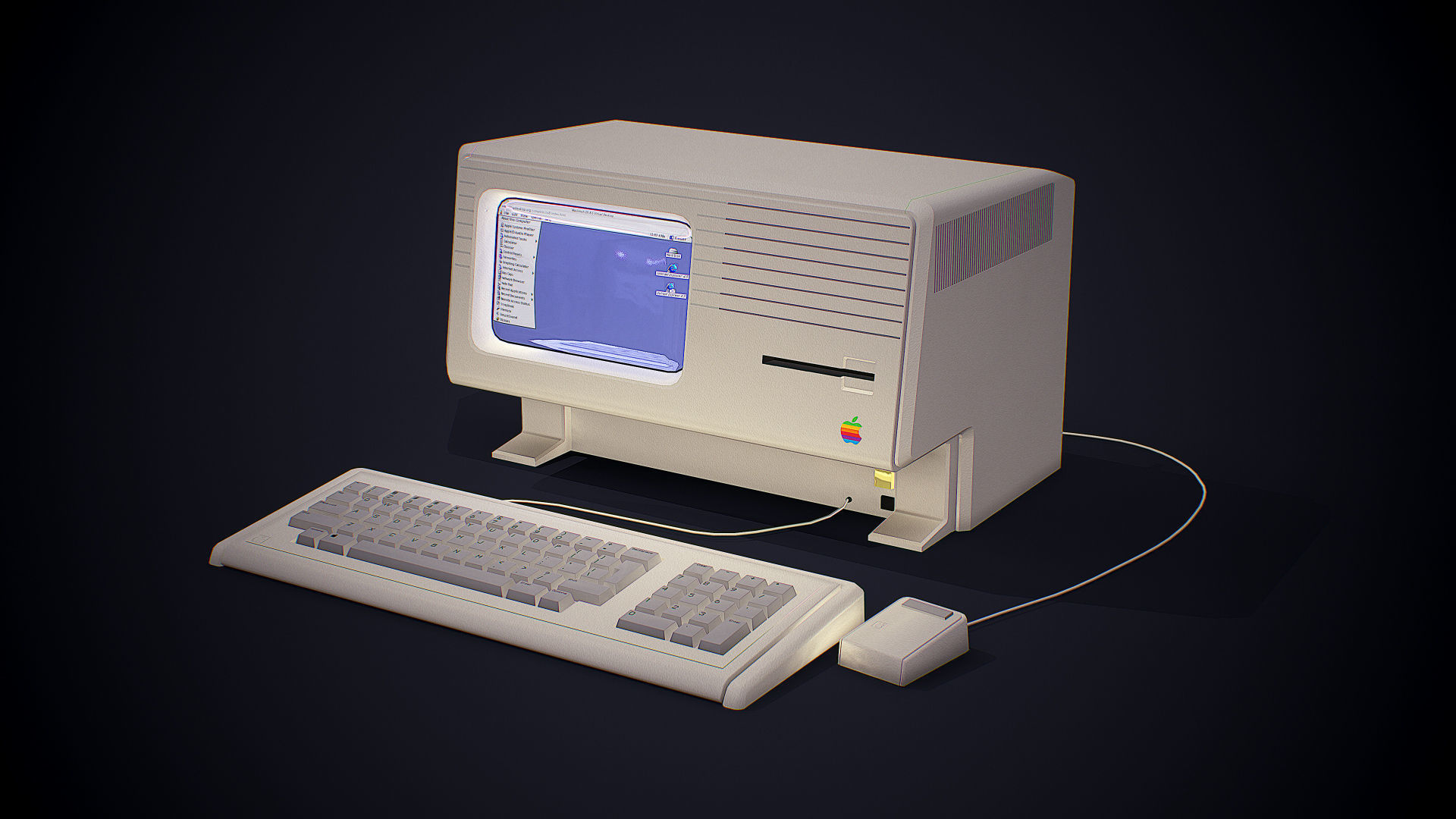 Apple macintosh xl old computer Low-poly 3D model_5