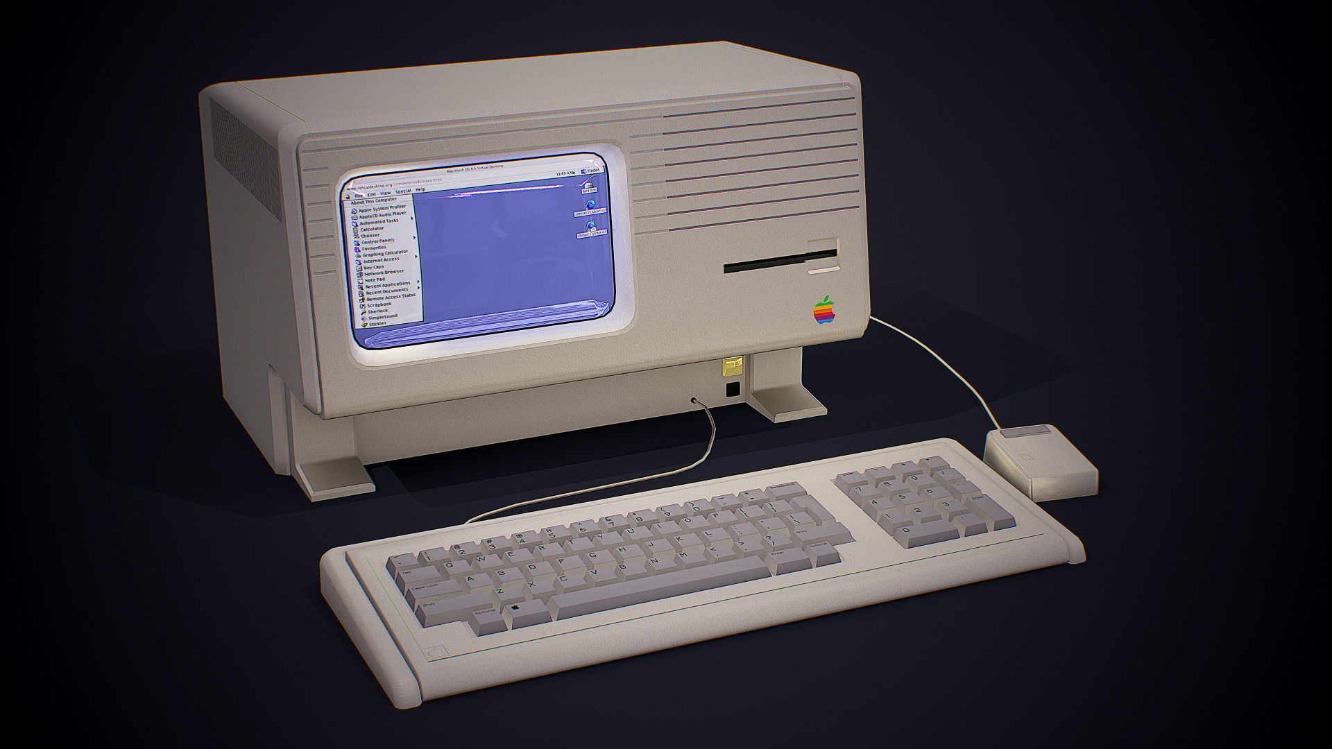 Apple macintosh xl old computer Low-poly 3D model_14