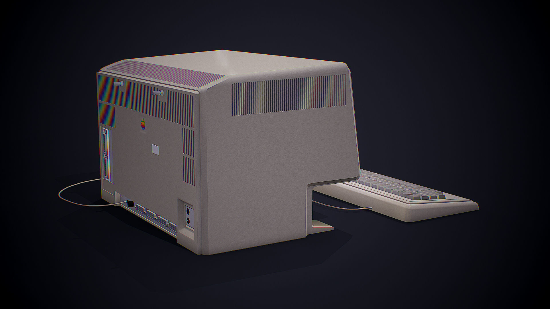 Apple macintosh xl old computer Low-poly 3D model_3