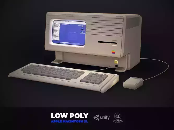 Apple macintosh xl old computer Low-poly 3D model