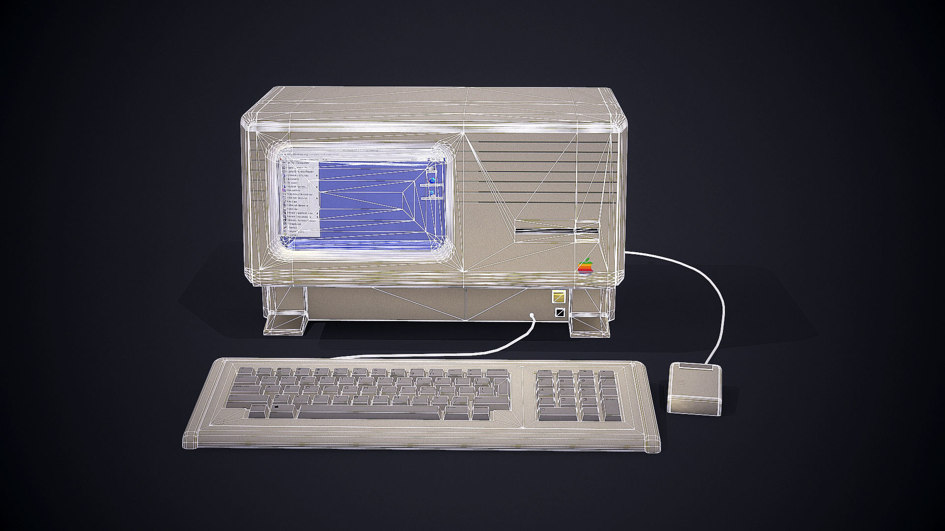 Apple macintosh xl old computer Low-poly 3D model_16