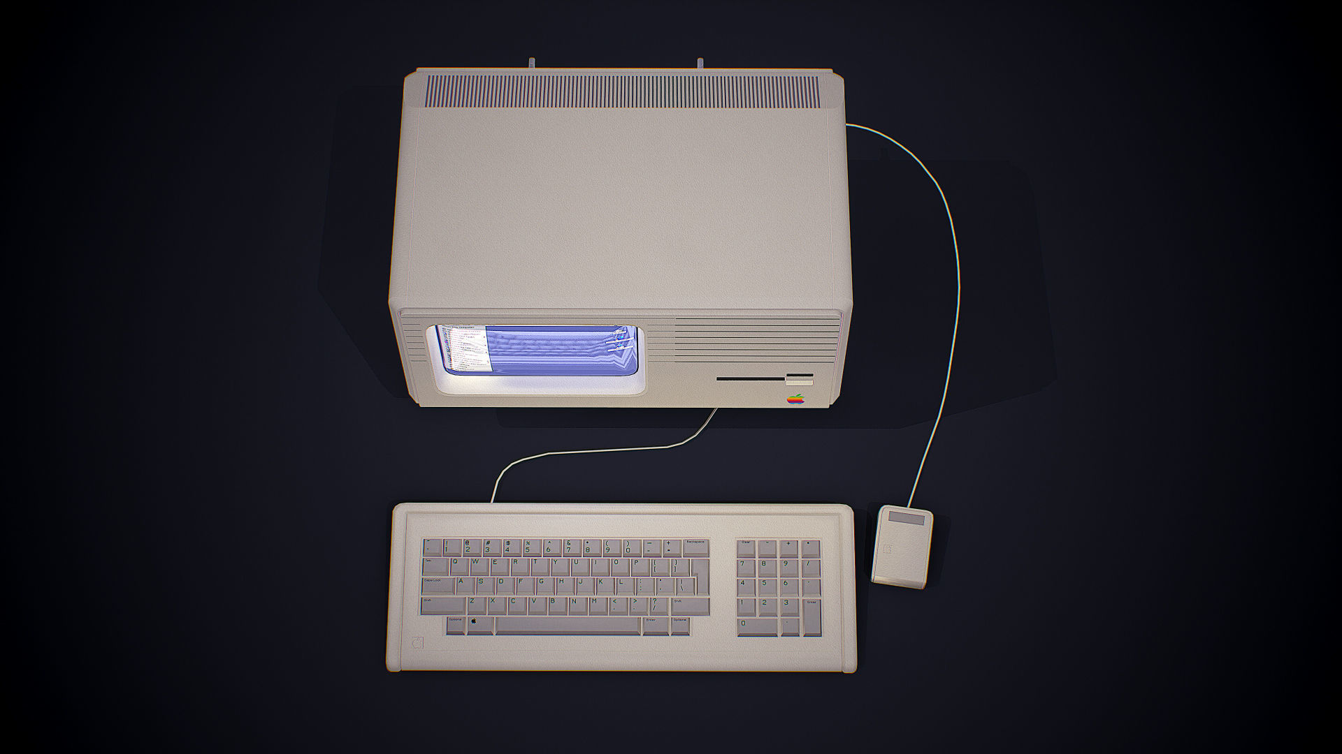 Apple macintosh xl old computer Low-poly 3D model_6