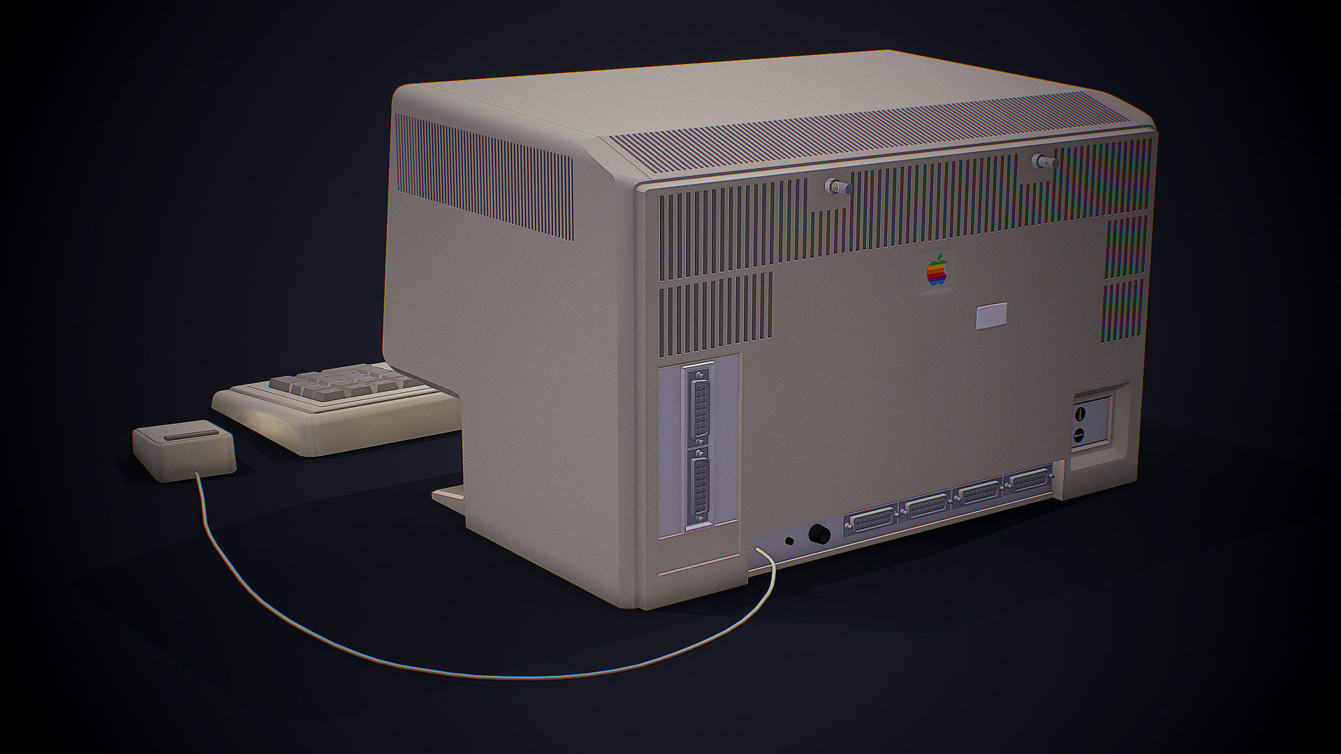 Apple macintosh xl old computer Low-poly 3D model_8