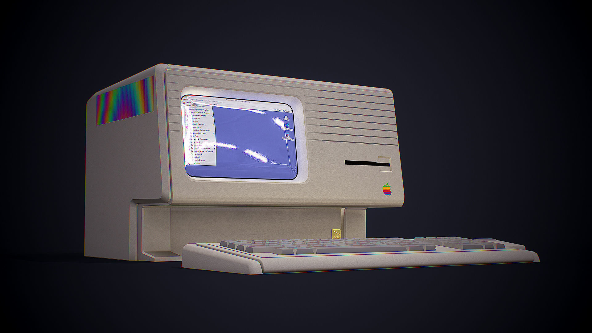 Apple macintosh xl old computer Low-poly 3D model_2