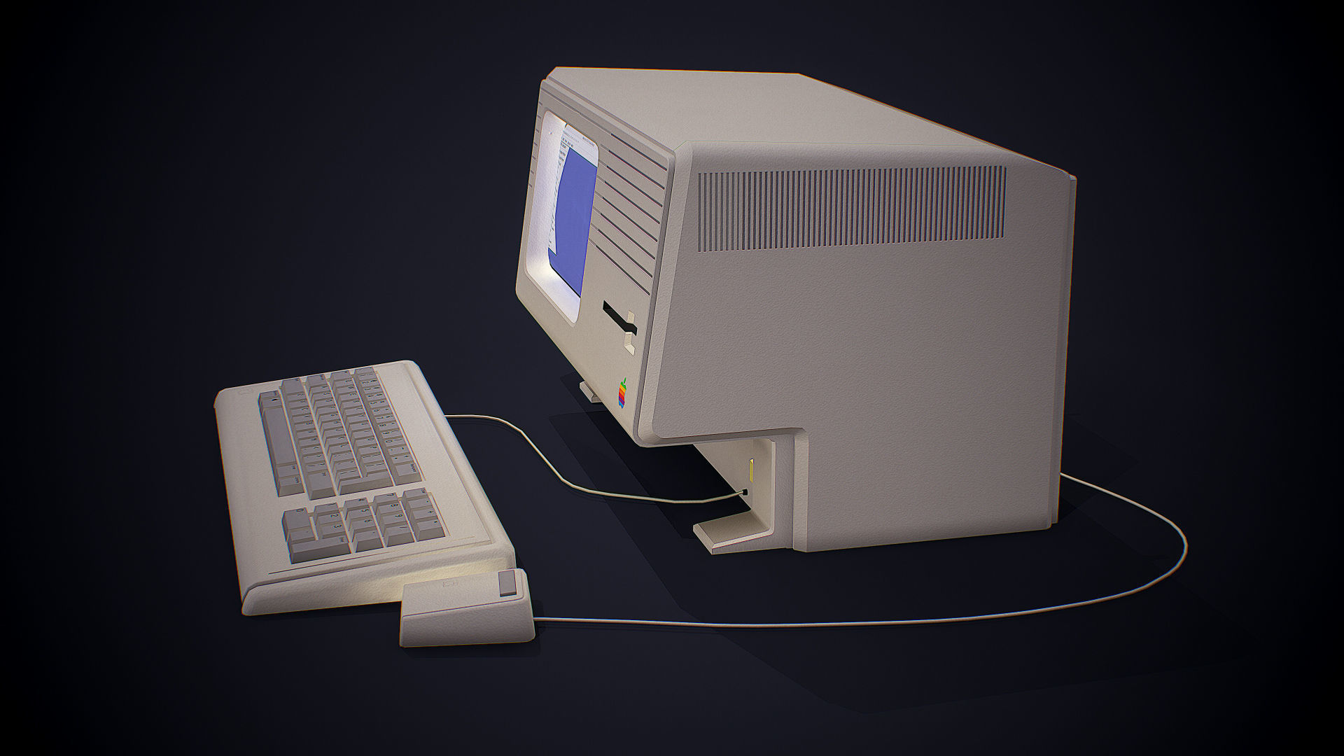 Apple macintosh xl old computer Low-poly 3D model_12