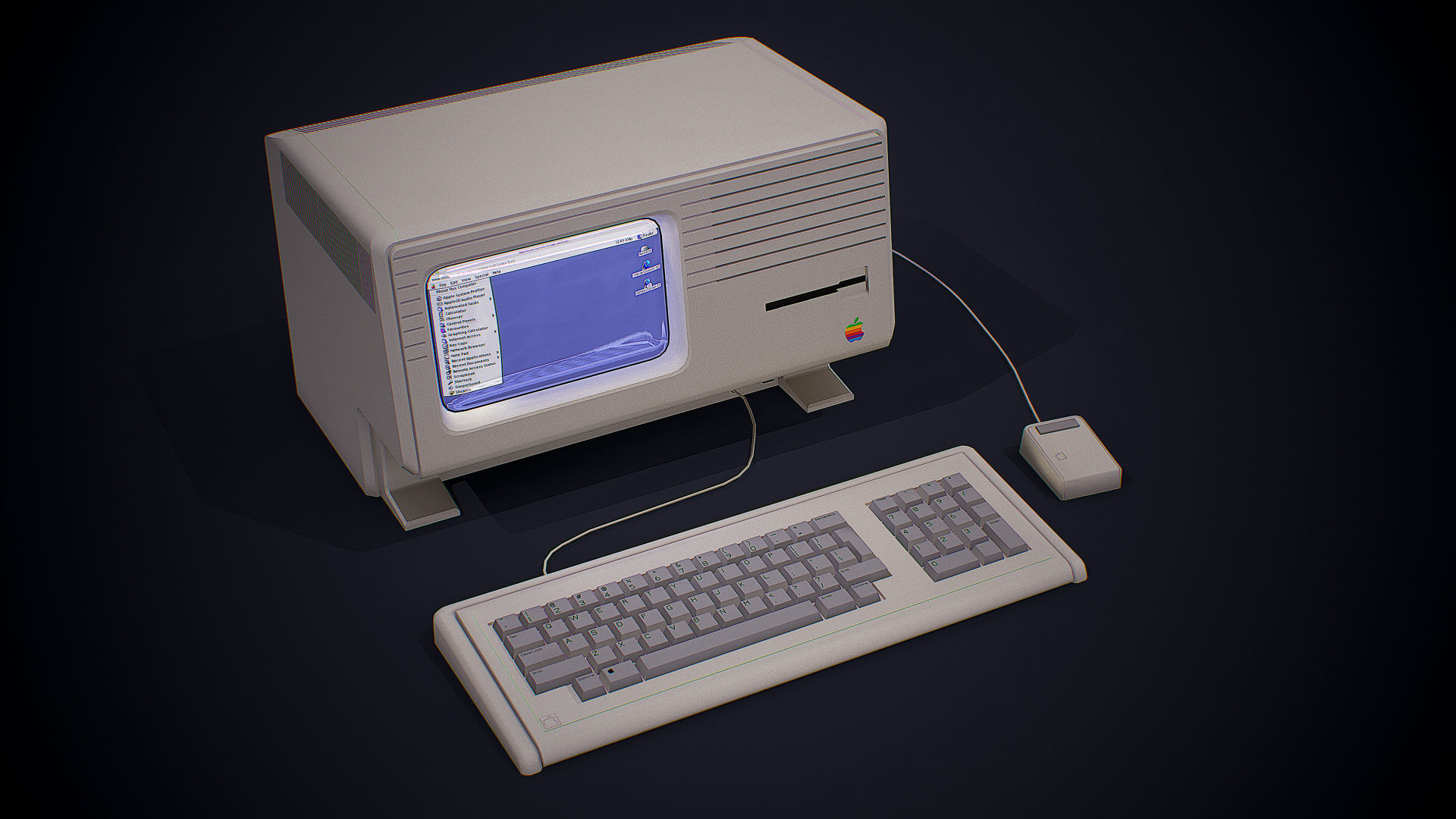 Apple macintosh xl old computer Low-poly 3D model_11
