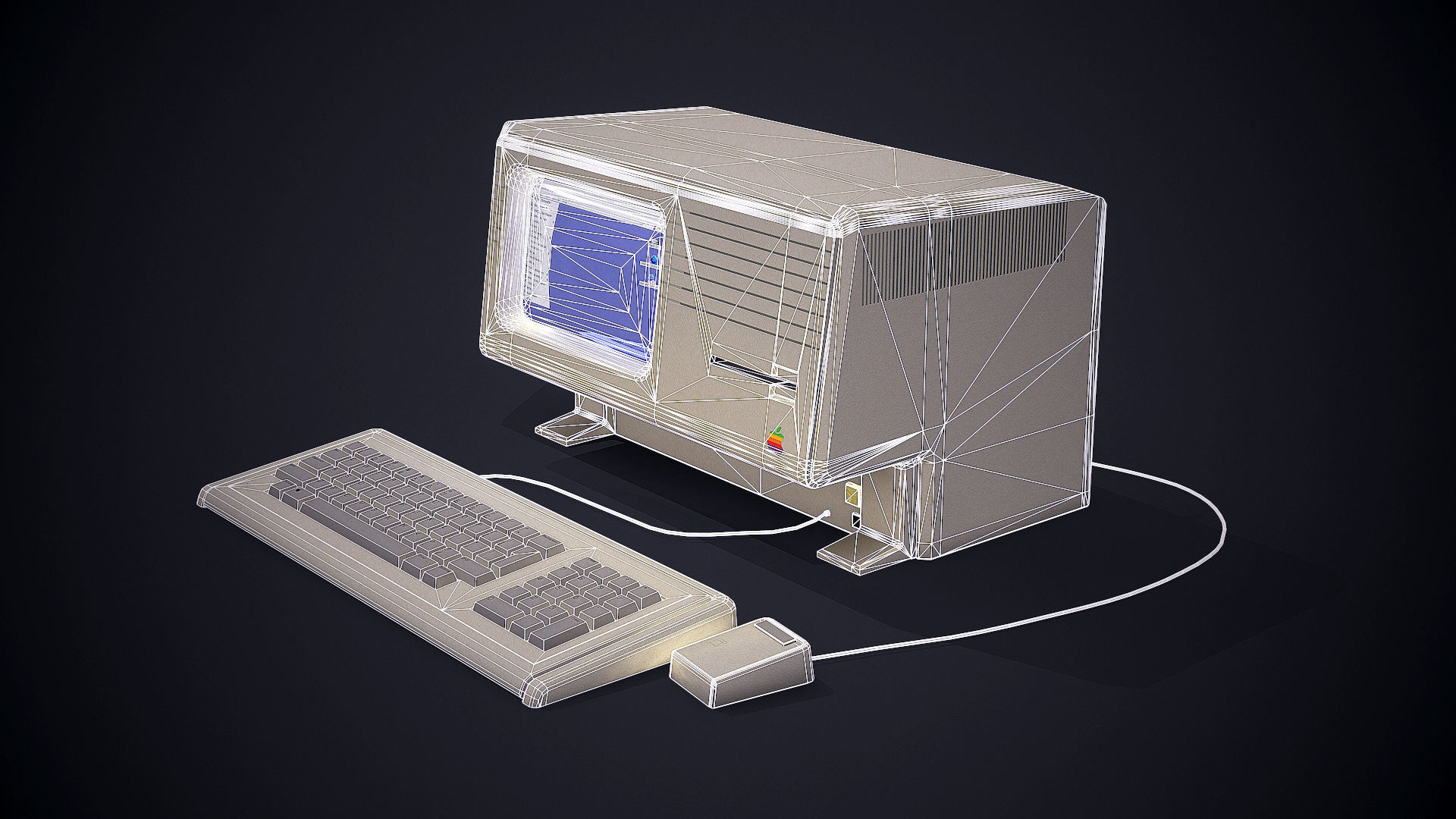 Apple macintosh xl old computer Low-poly 3D model_17