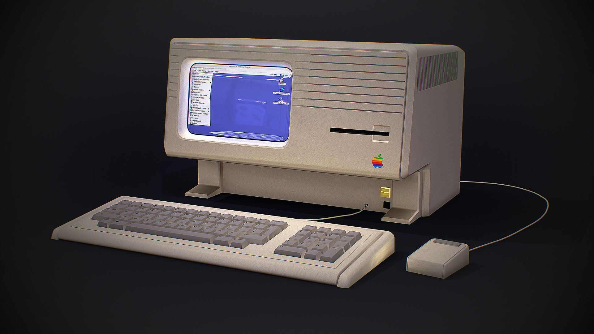 Apple macintosh xl old computer Low-poly 3D model_9