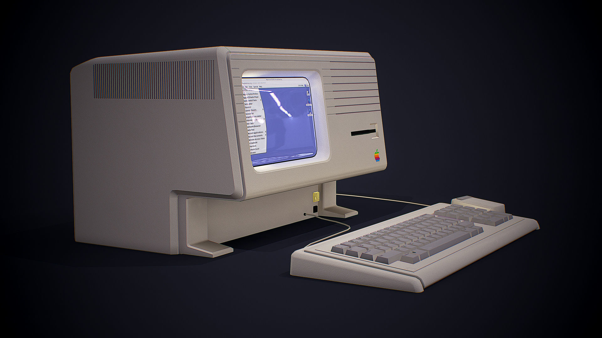 Apple macintosh xl old computer Low-poly 3D model_4
