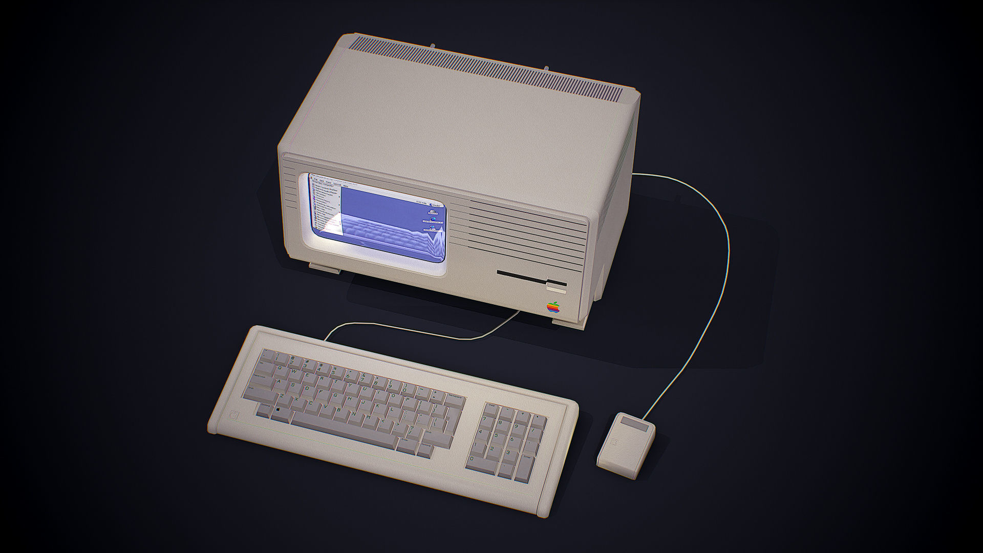 Apple macintosh xl old computer Low-poly 3D model_10
