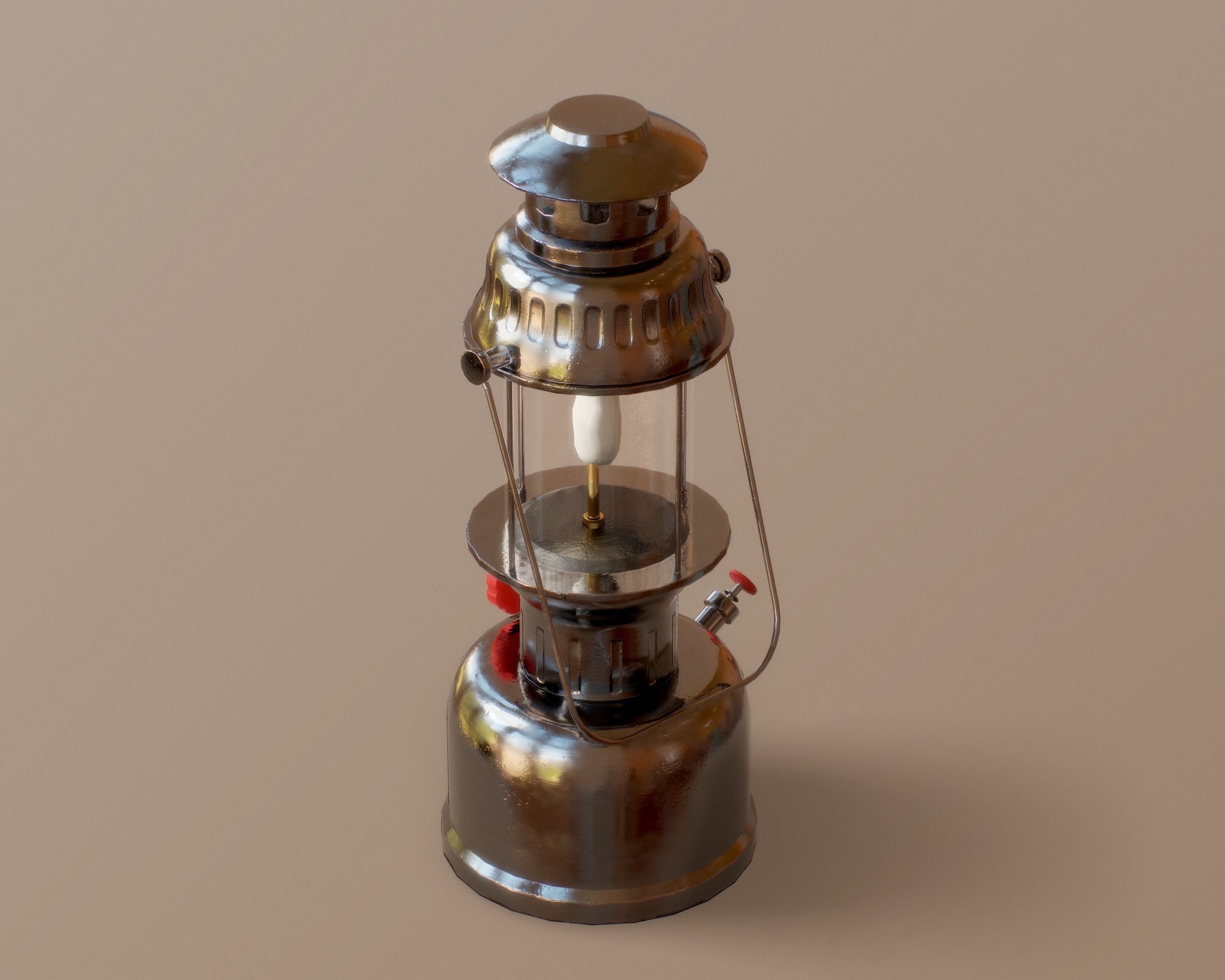 Gas Lamp Low-poly 3D model_3