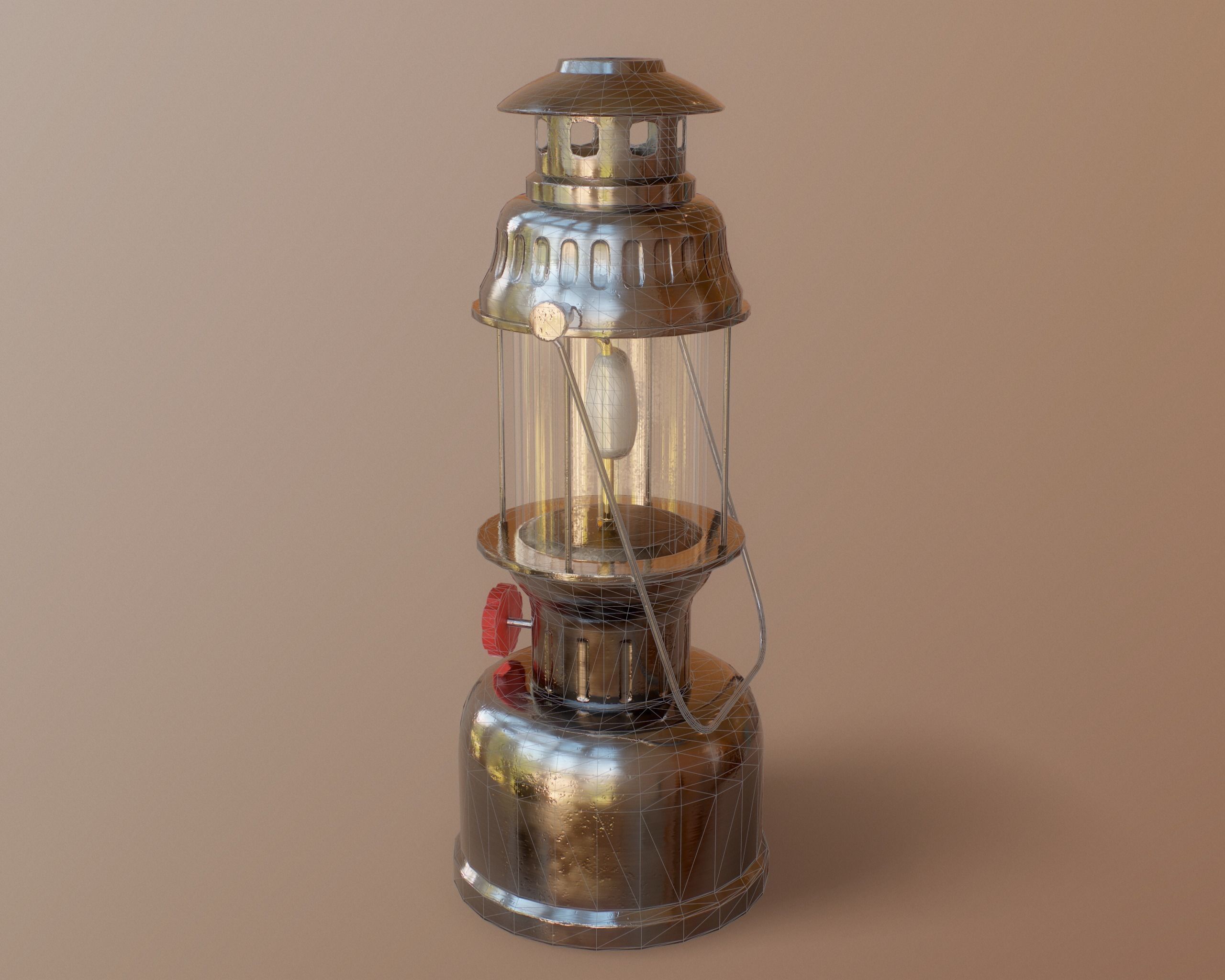 Gas Lamp Low-poly 3D model_6