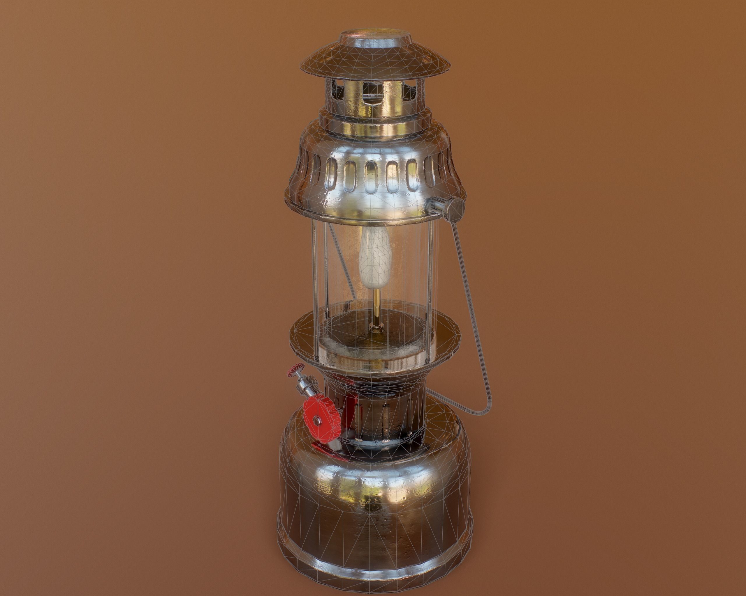 Gas Lamp Low-poly 3D model_7
