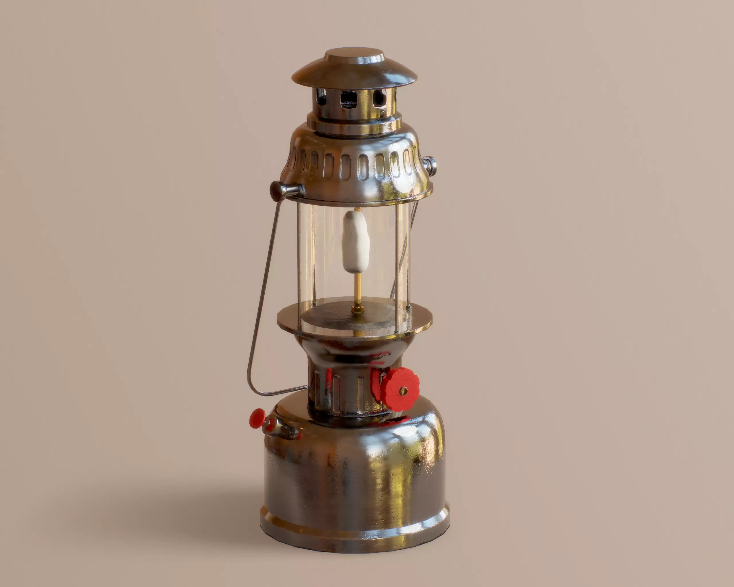 Gas Lamp Low-poly 3D model_0