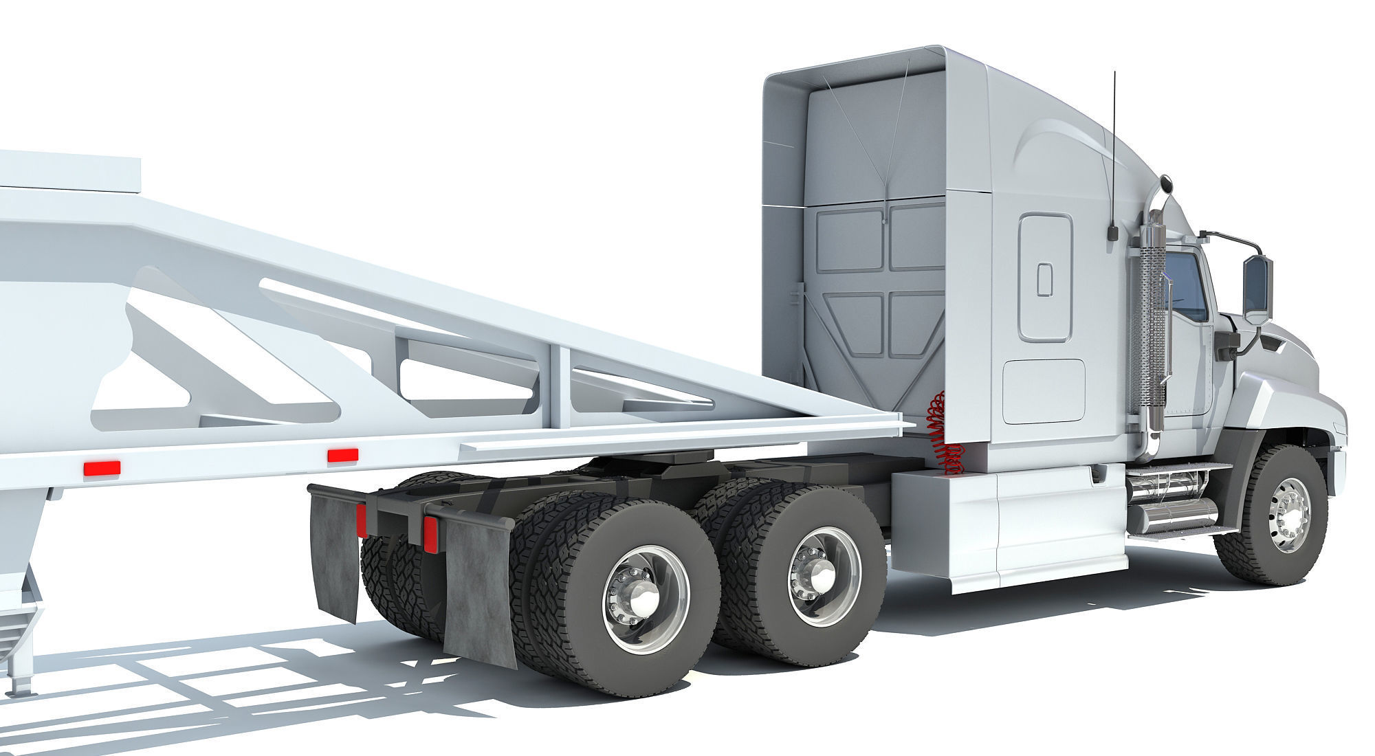 Truck with Bottom Dump Trailer 3D model_11