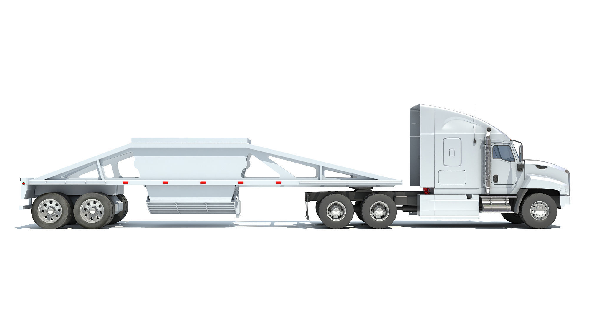 Truck with Bottom Dump Trailer 3D model_6