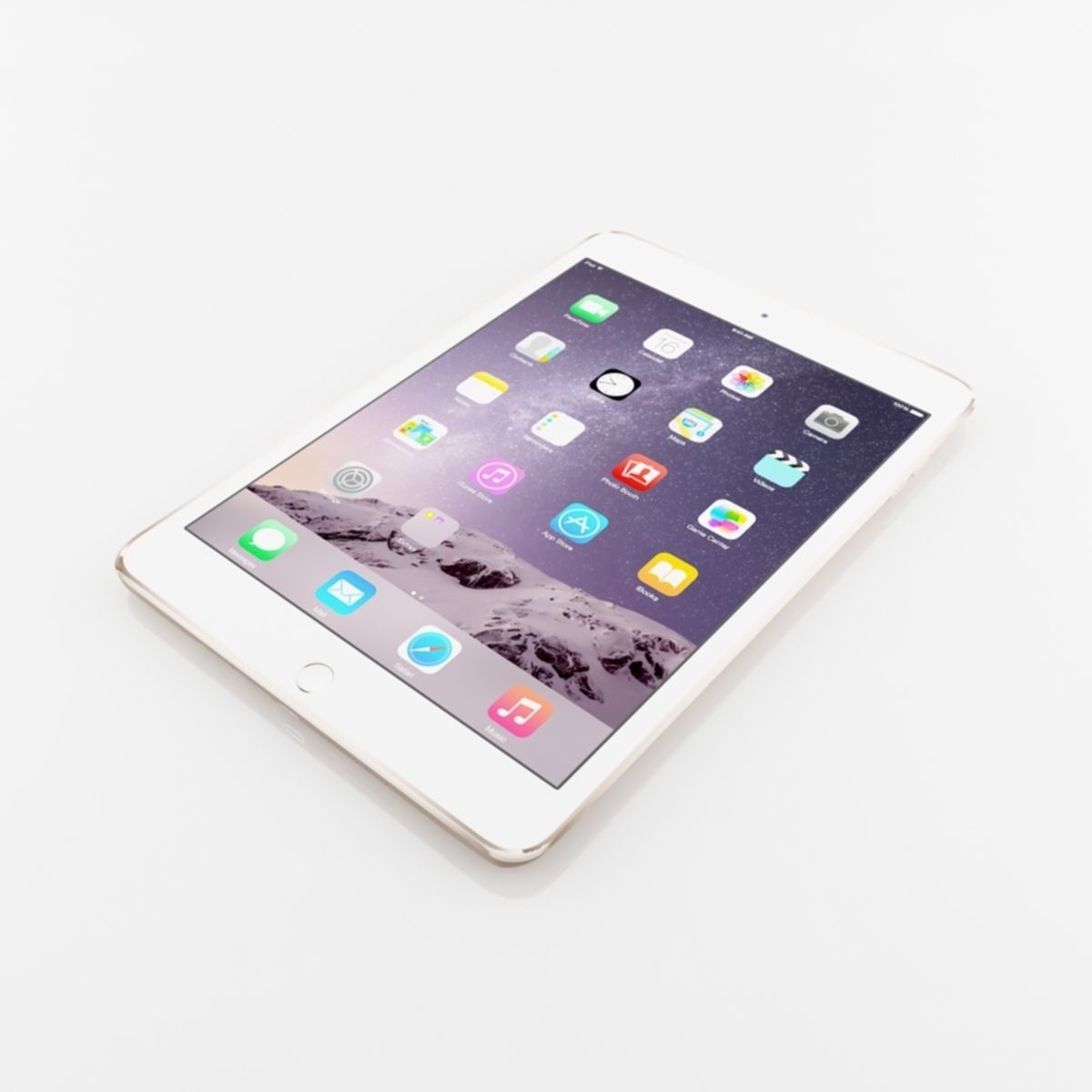 Apple iPad mini 3 Gold 3D model_4