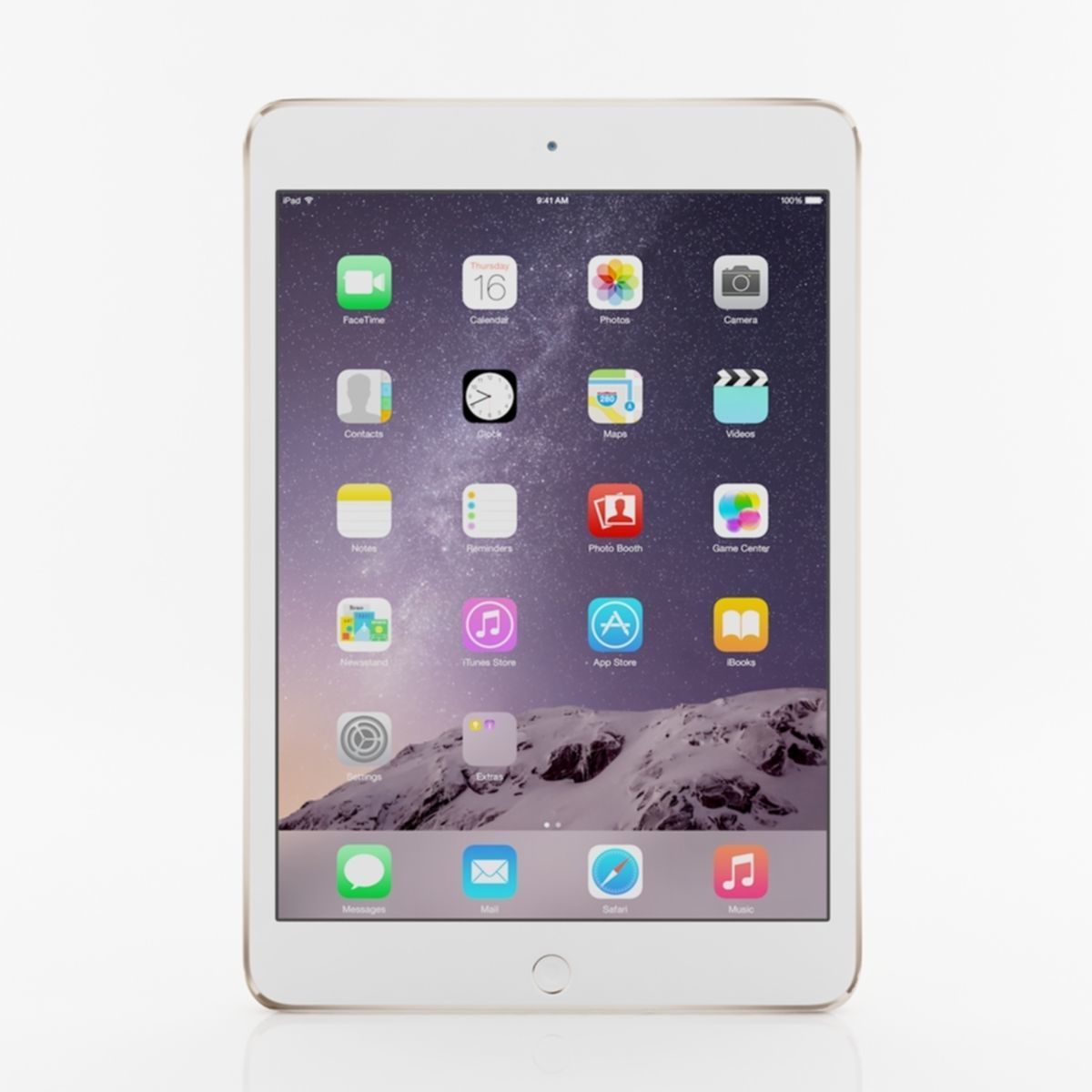 Apple iPad mini 3 Gold 3D model_2