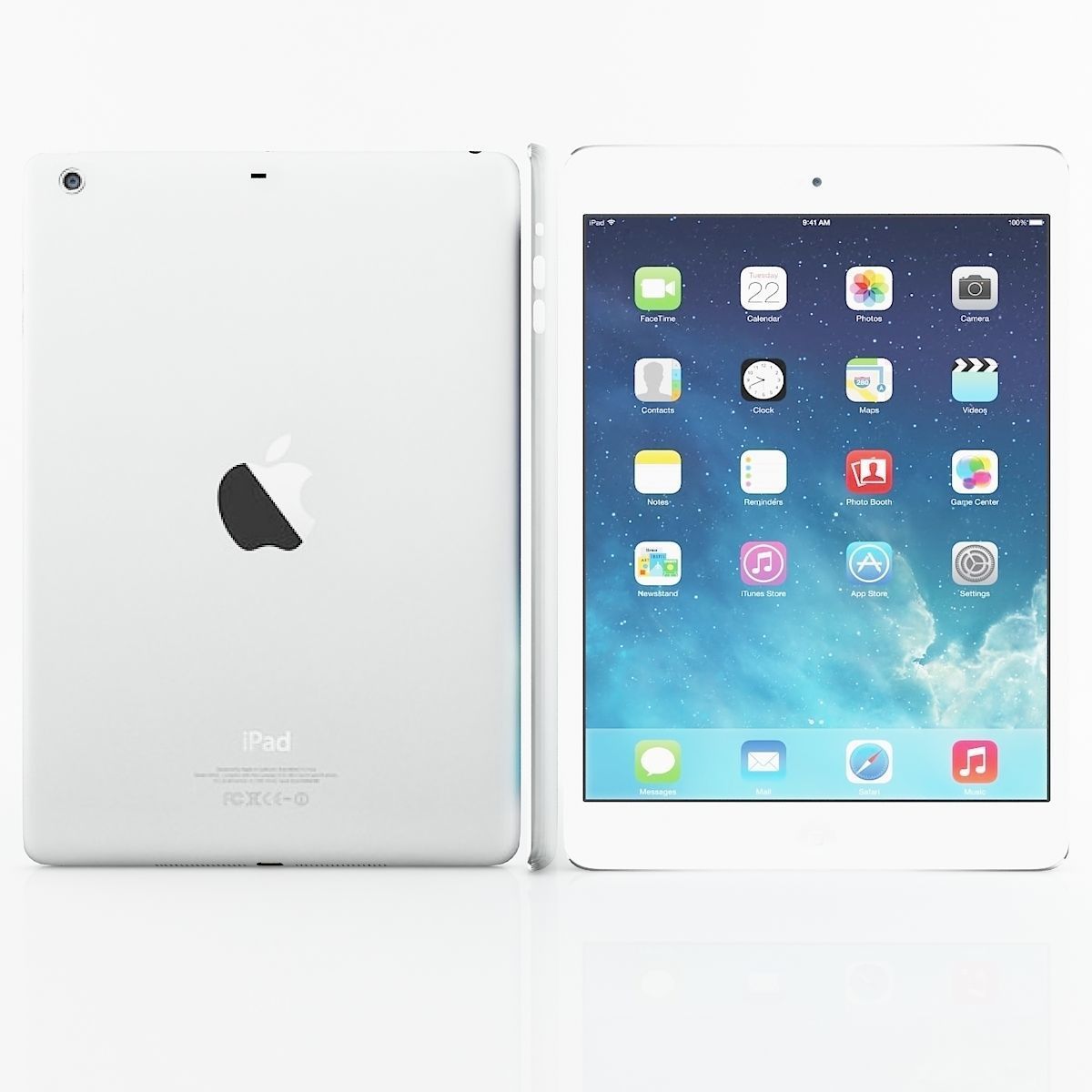 Apple iPad Air White 3D model_3