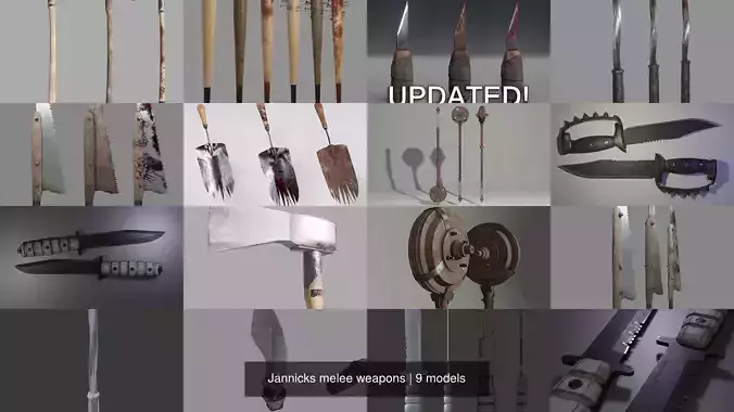 Jannicks melee weapons 3D Model Collection
