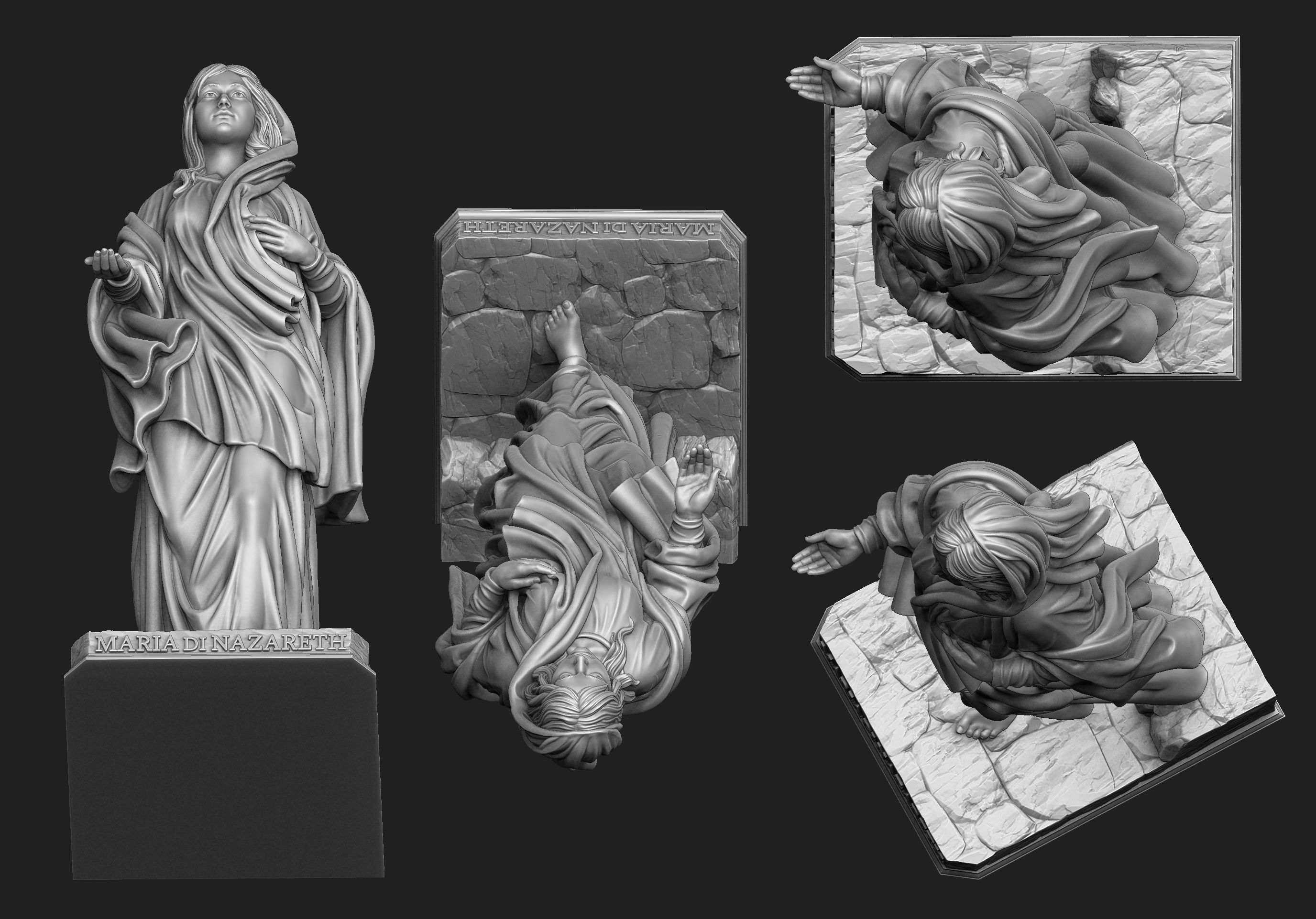 Maria Di Nazareth Statue 3D print model_6