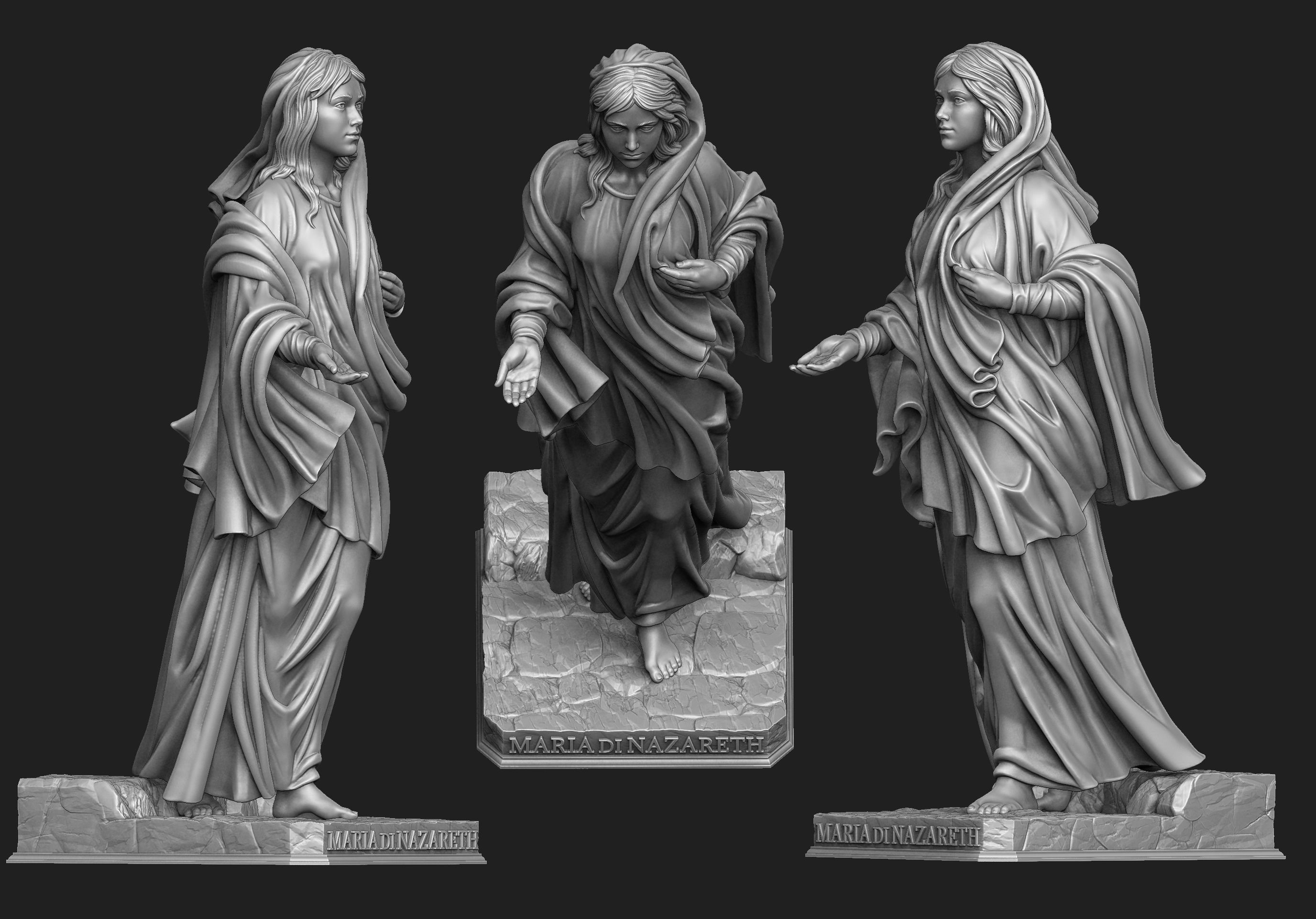 Maria Di Nazareth Statue 3D print model_4