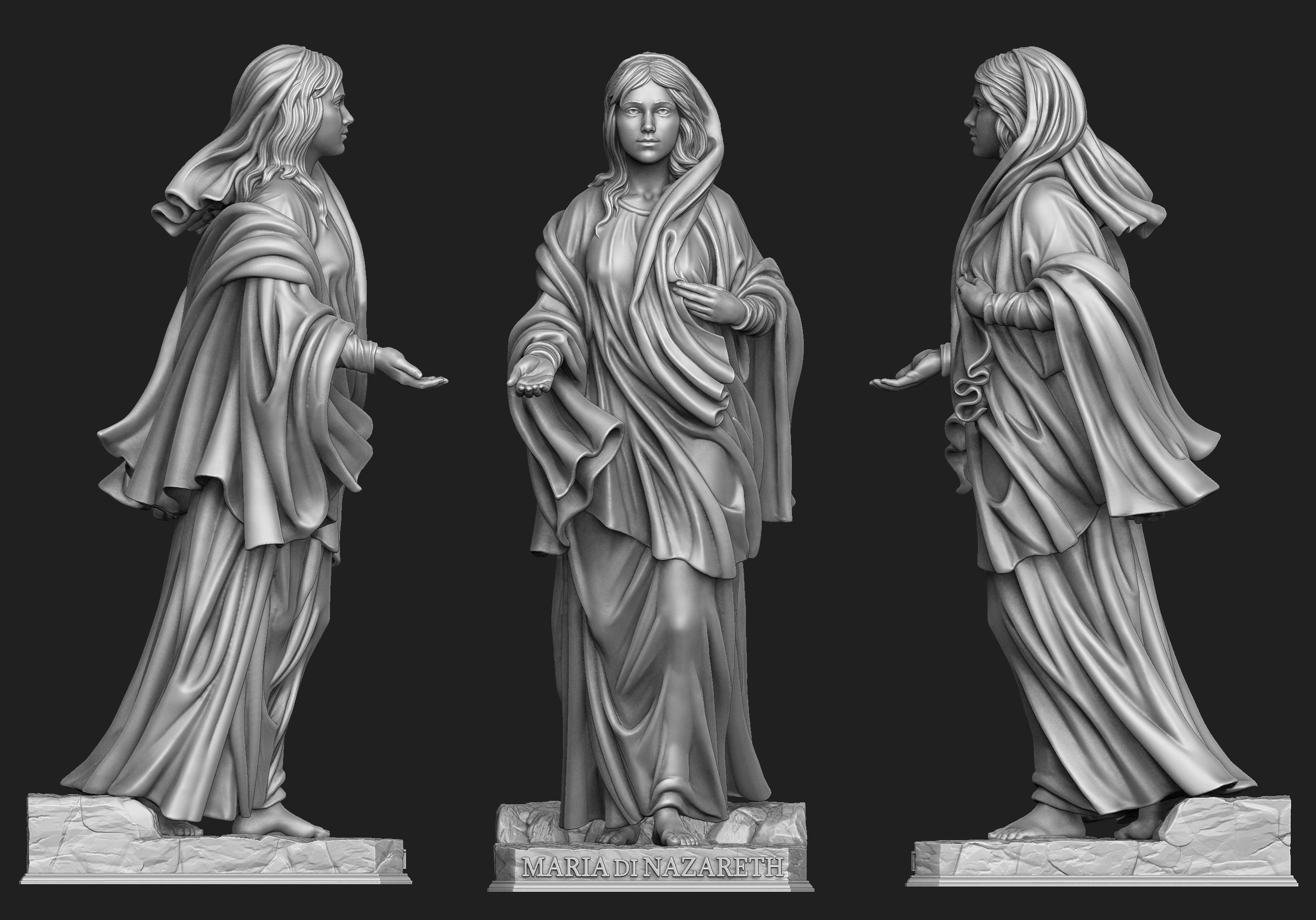 Maria Di Nazareth Statue 3D print model_1